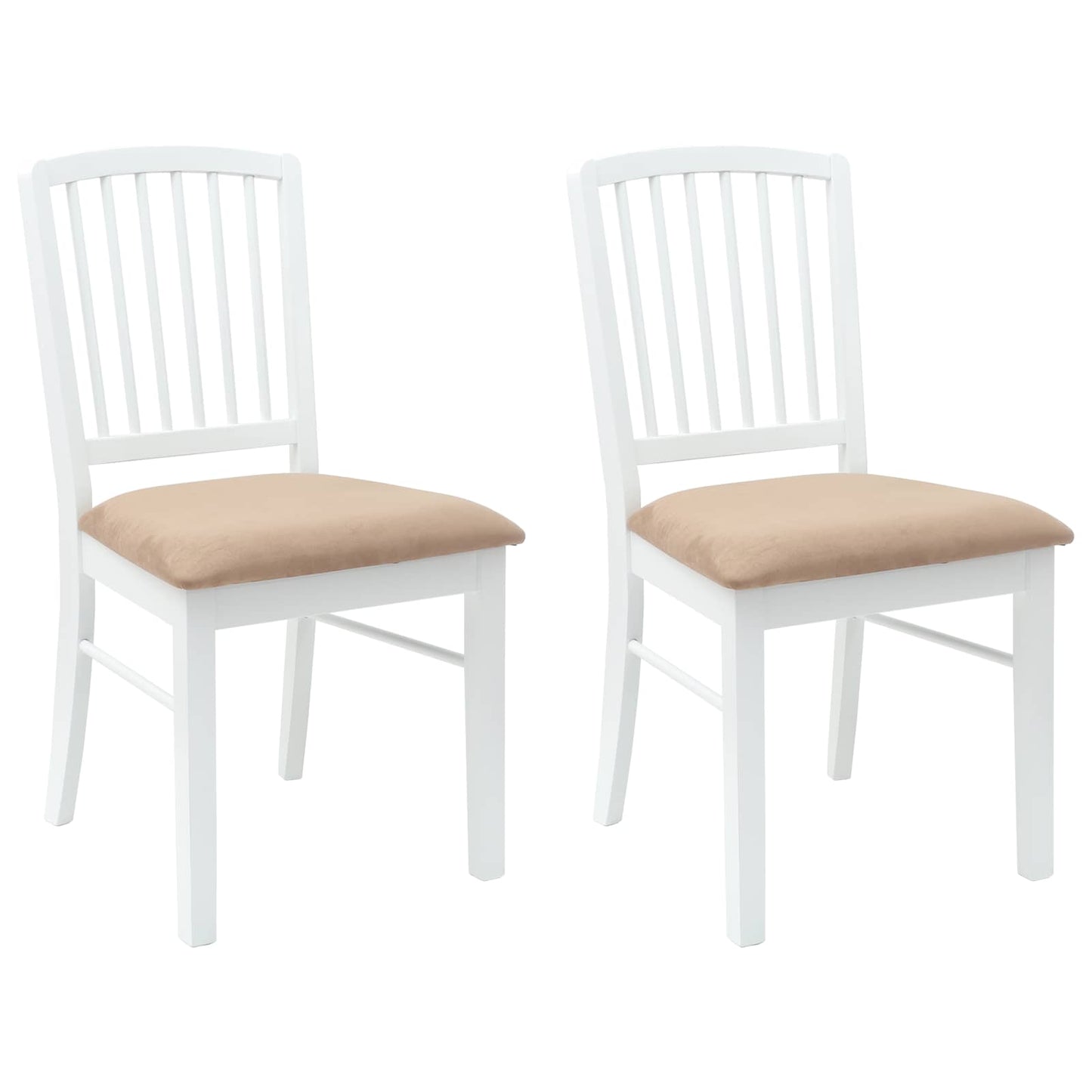 Eettafelstoelen 2 pcs Wit 50 x 52,5 x 91 cm Massief Rubberhout is nu te koop bij PeponiXL, paradijselijk wonen!