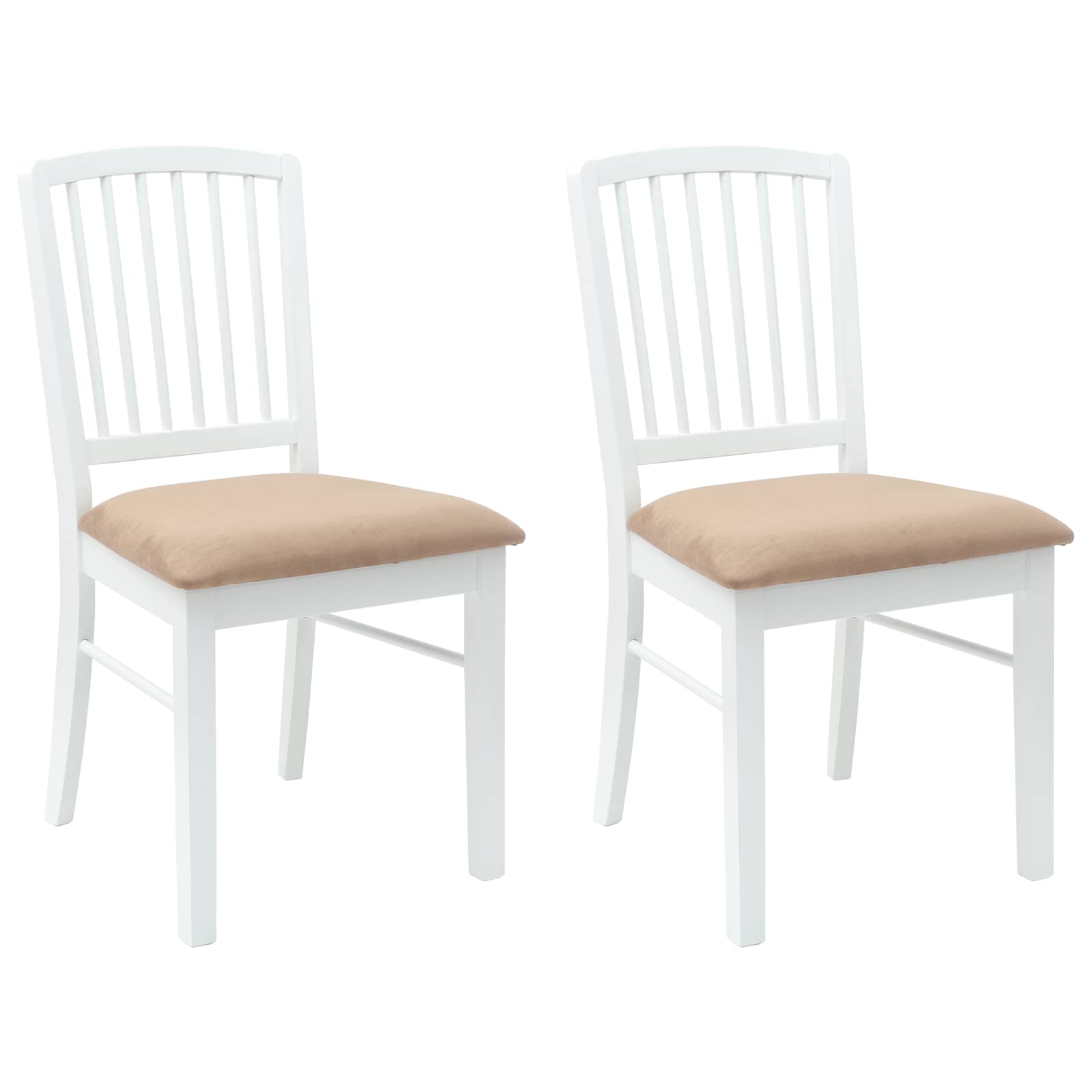 Eettafelstoelen 2 pcs Wit 50 x 52,5 x 91 cm Massief Rubberhout is nu te koop bij PeponiXL, paradijselijk wonen!