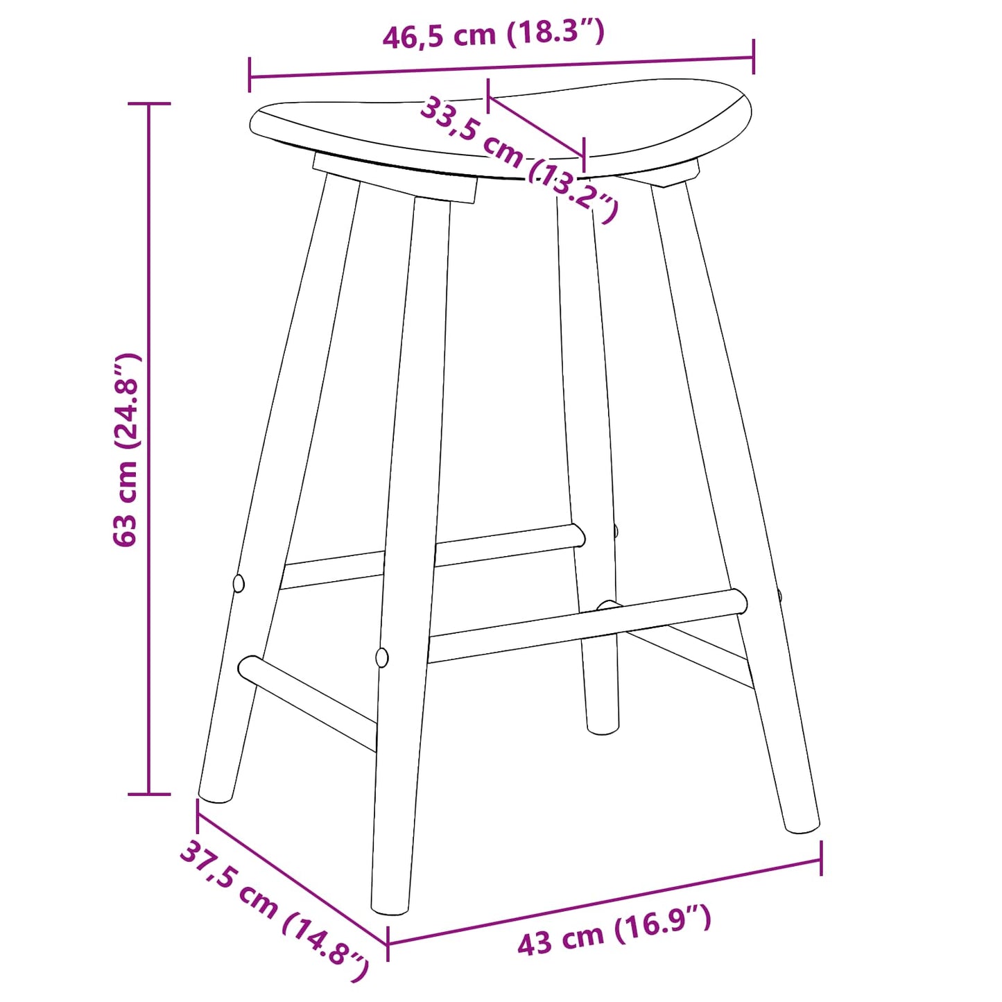 Eettafelstoelen 2 pcs Licht Bruin 46 x 37 x 63 cm is nu te koop bij PeponiXL, paradijselijk wonen!