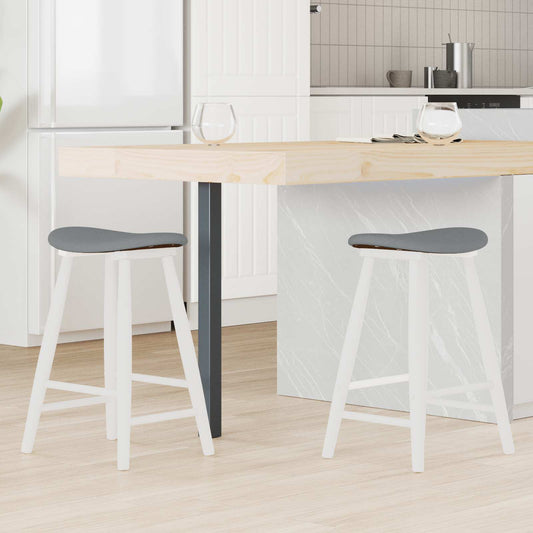 Eettafelstoelen 2 pcs Wit 46 x 37 x 63 cm Massief Rubberhout is nu te koop bij PeponiXL, paradijselijk wonen!