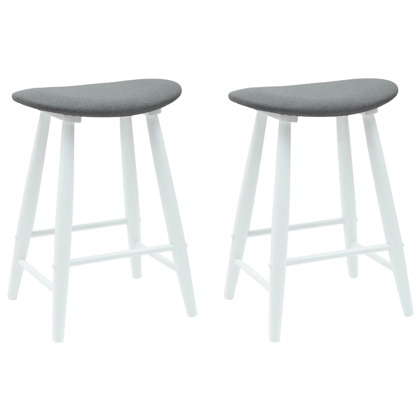 Eettafelstoelen 2 pcs Wit 46 x 37 x 63 cm Massief Rubberhout is nu te koop bij PeponiXL, paradijselijk wonen!