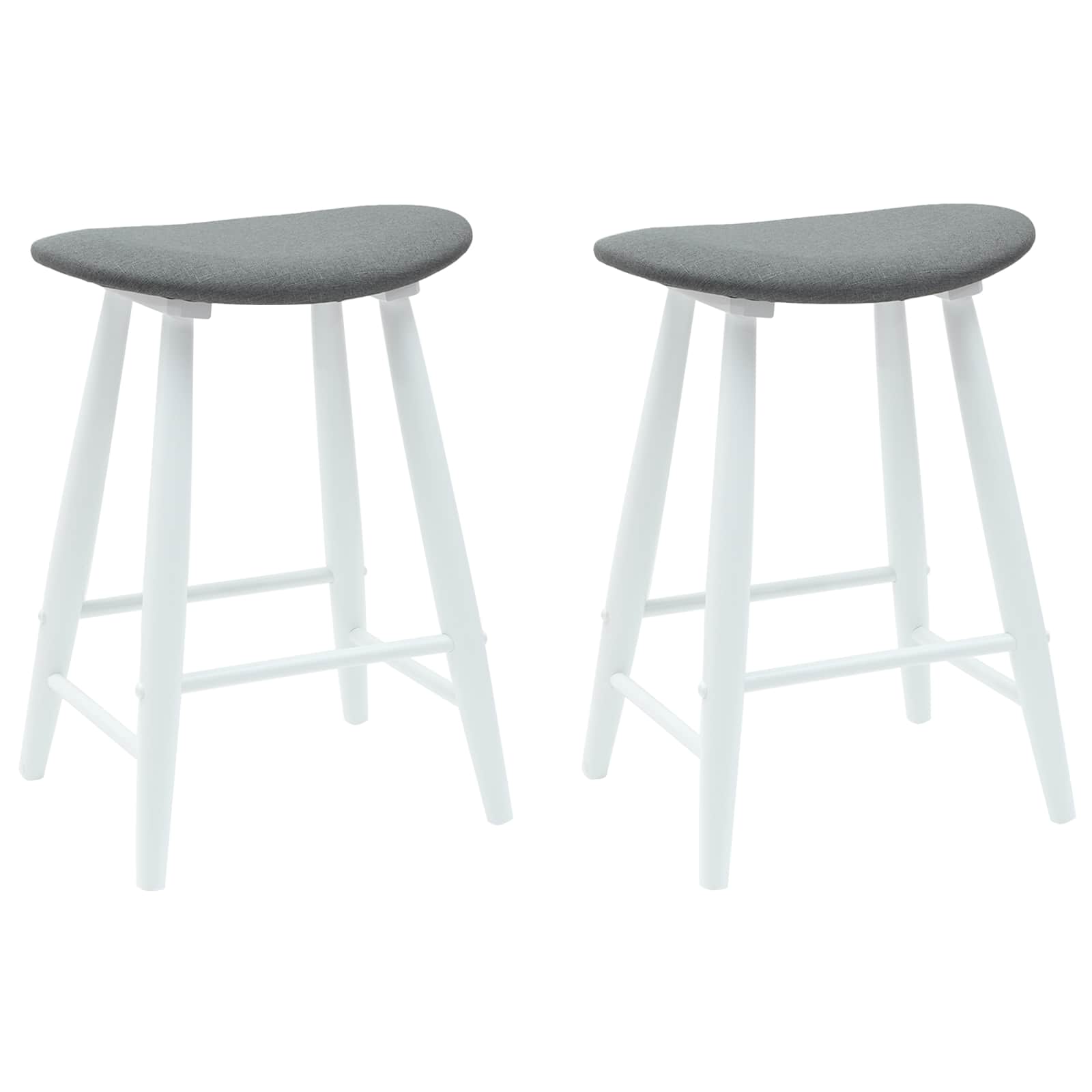 Eettafelstoelen 2 pcs Wit 46 x 37 x 63 cm Massief Rubberhout is nu te koop bij PeponiXL, paradijselijk wonen!