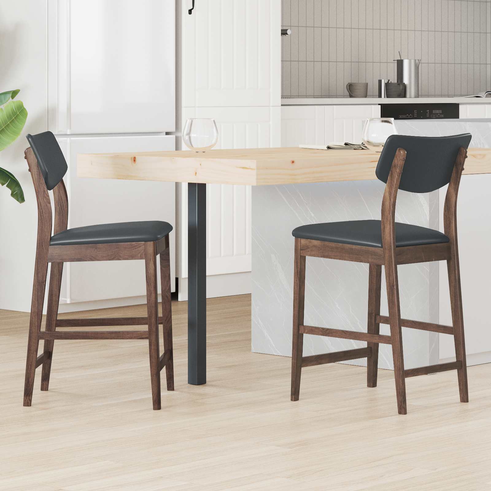 Eettafelstoelen 2 pcs Licht Bruin 48 x 49 x 95 cm is nu te koop bij PeponiXL, paradijselijk wonen!