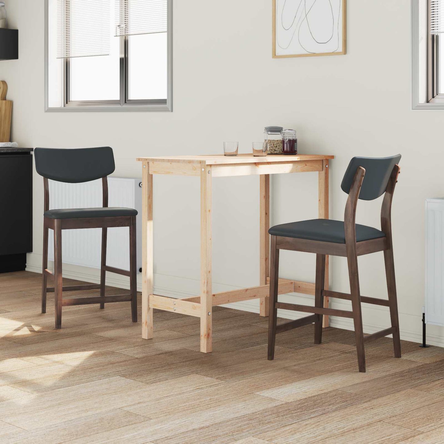 Eettafelstoelen 2 pcs Licht Bruin 48 x 49 x 95 cm is nu te koop bij PeponiXL, paradijselijk wonen!