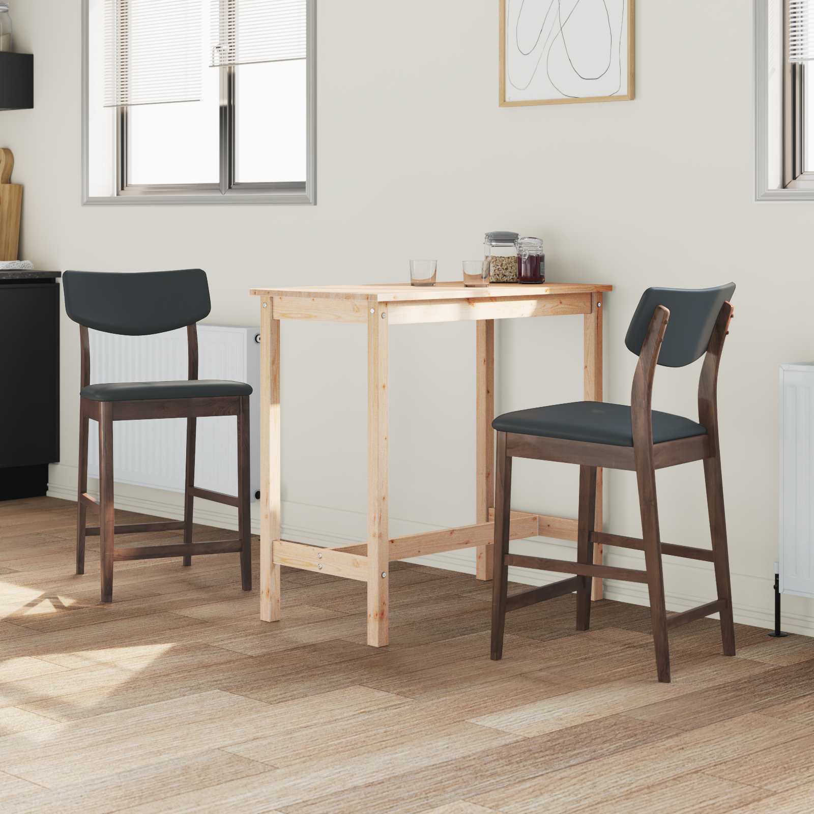 Eettafelstoelen 2 pcs Licht Bruin 48 x 49 x 95 cm is nu te koop bij PeponiXL, paradijselijk wonen!