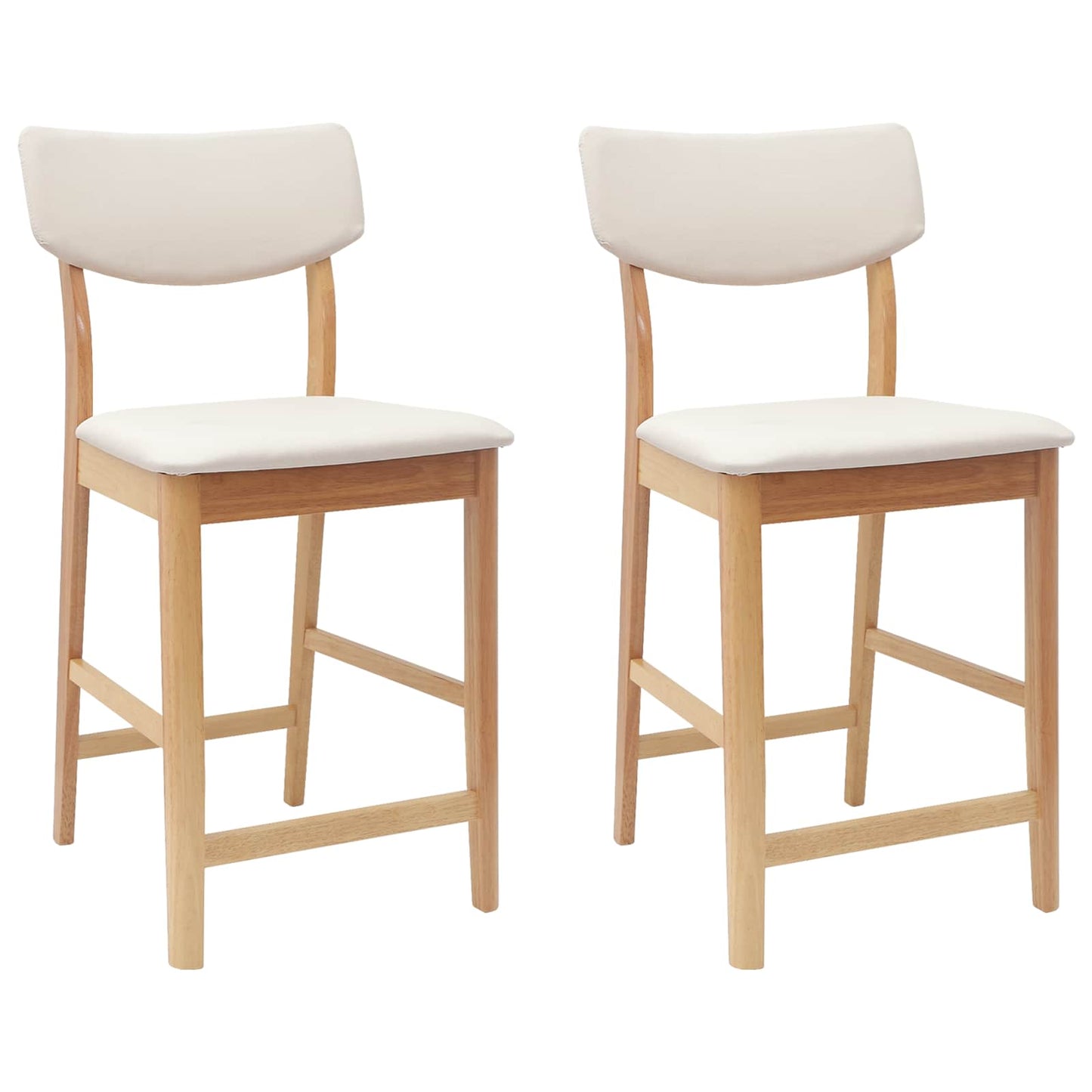 Eettafelstoelen 2 pcs Naturel 48 x 49 x 95 cm is nu te koop bij PeponiXL, paradijselijk wonen!