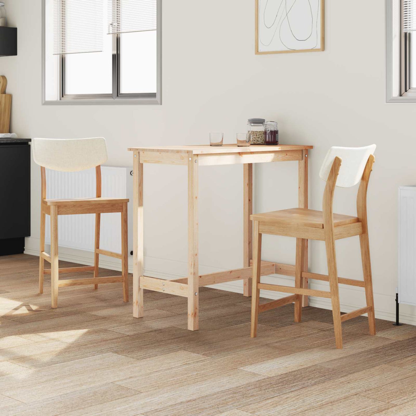 Eettafelstoelen 2 pcs Naturel 48 x 49 x 95 cm is nu te koop bij PeponiXL, paradijselijk wonen!