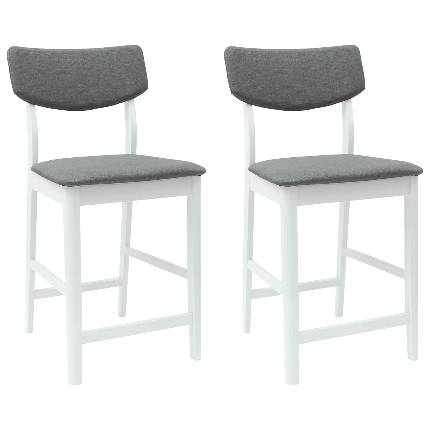 Eettafelstoelen 2 pcs Wit 48 x 49 x 95 cm Massief Rubberhout is nu te koop bij PeponiXL, paradijselijk wonen!