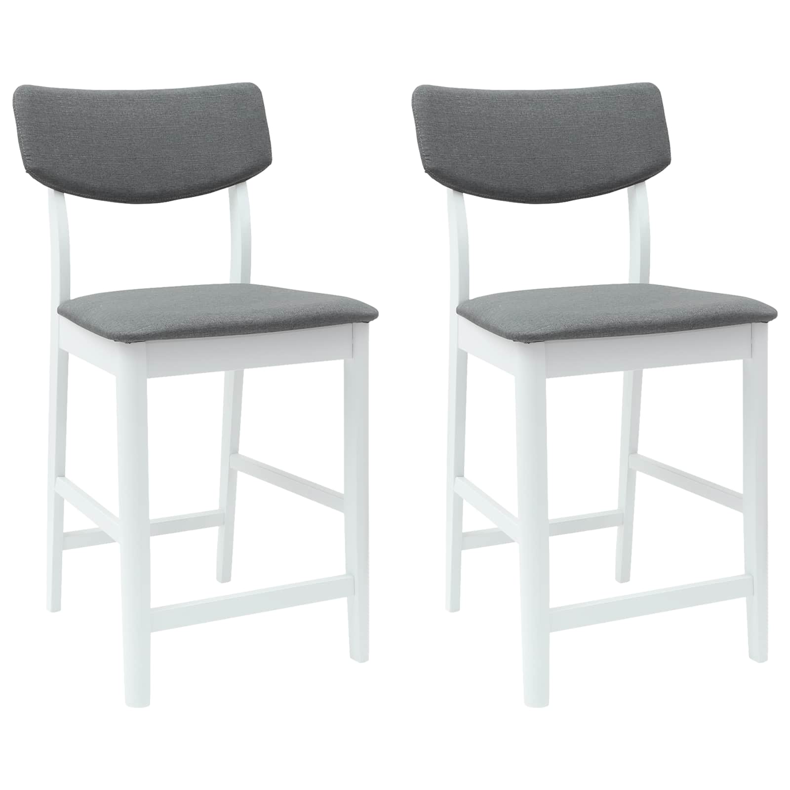 Eettafelstoelen 2 pcs Wit 48 x 49 x 95 cm Massief Rubberhout is nu te koop bij PeponiXL, paradijselijk wonen!