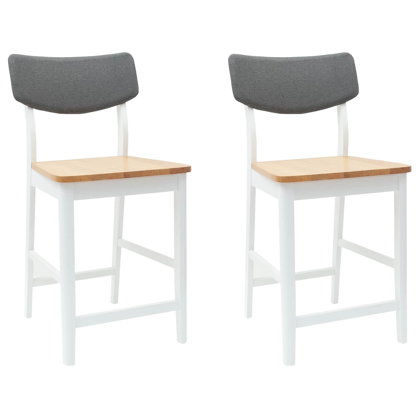 Eettafelstoelen 2 pcs Wit 48 x 49 x 95 cm Massief Rubberhout is nu te koop bij PeponiXL, paradijselijk wonen!
