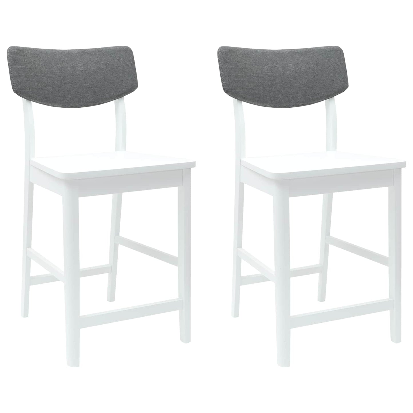 Eettafelstoelen 2 pcs Wit 48 x 49 x 95 cm Massief Rubberhout is nu te koop bij PeponiXL, paradijselijk wonen!