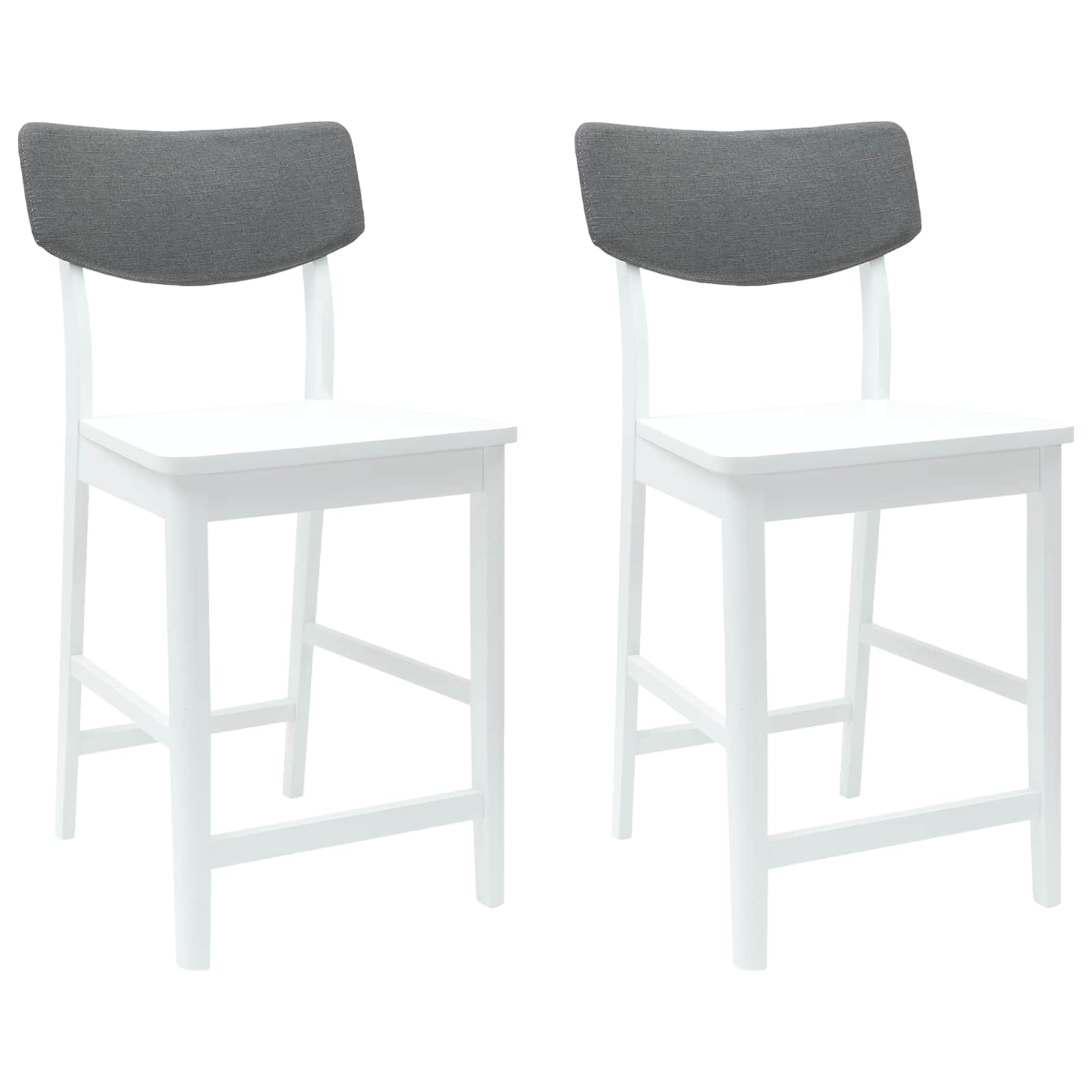 Eettafelstoelen 2 pcs Wit 48 x 49 x 95 cm Massief Rubberhout is nu te koop bij PeponiXL, paradijselijk wonen!