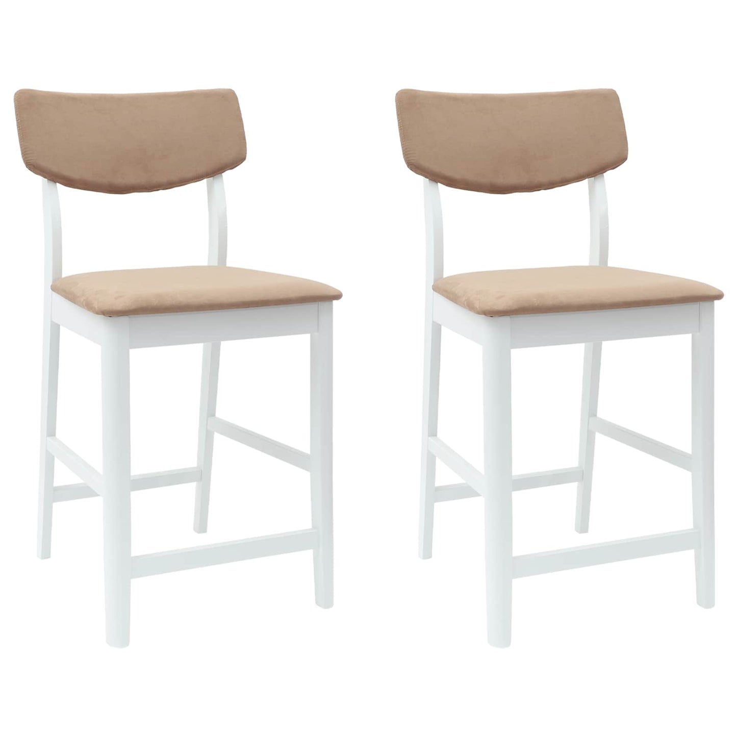 Eettafelstoelen 2 pcs Wit 48 x 49 x 95 cm Massief Rubberhout is nu te koop bij PeponiXL, paradijselijk wonen!