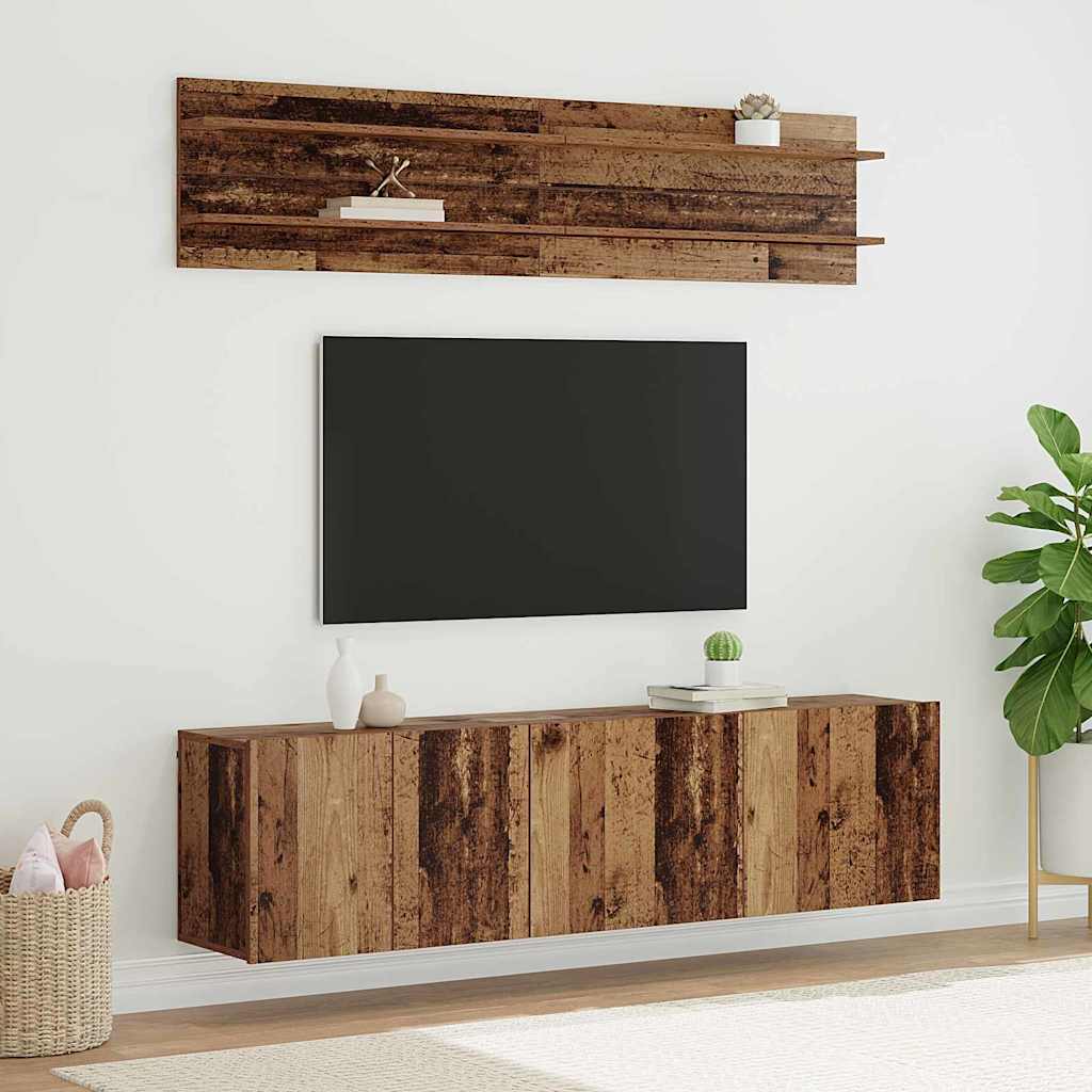 TV Eenheden Wandgemonteerd 6 pcs Oud hout Bewerkt hout is nu te koop bij PeponiXL, paradijselijk wonen!