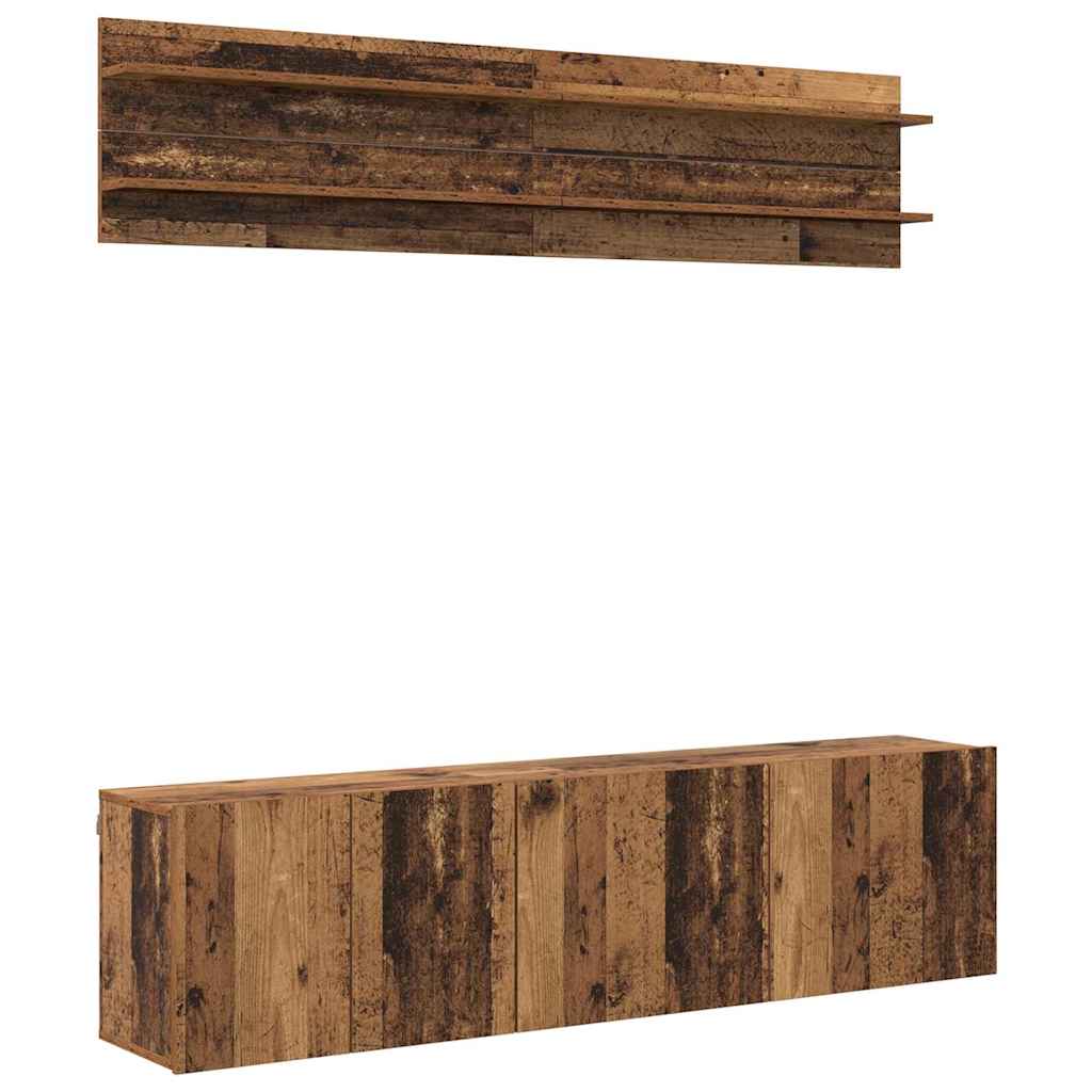 TV Eenheden Wandgemonteerd 6 pcs Oud hout Bewerkt hout is nu te koop bij PeponiXL, paradijselijk wonen!