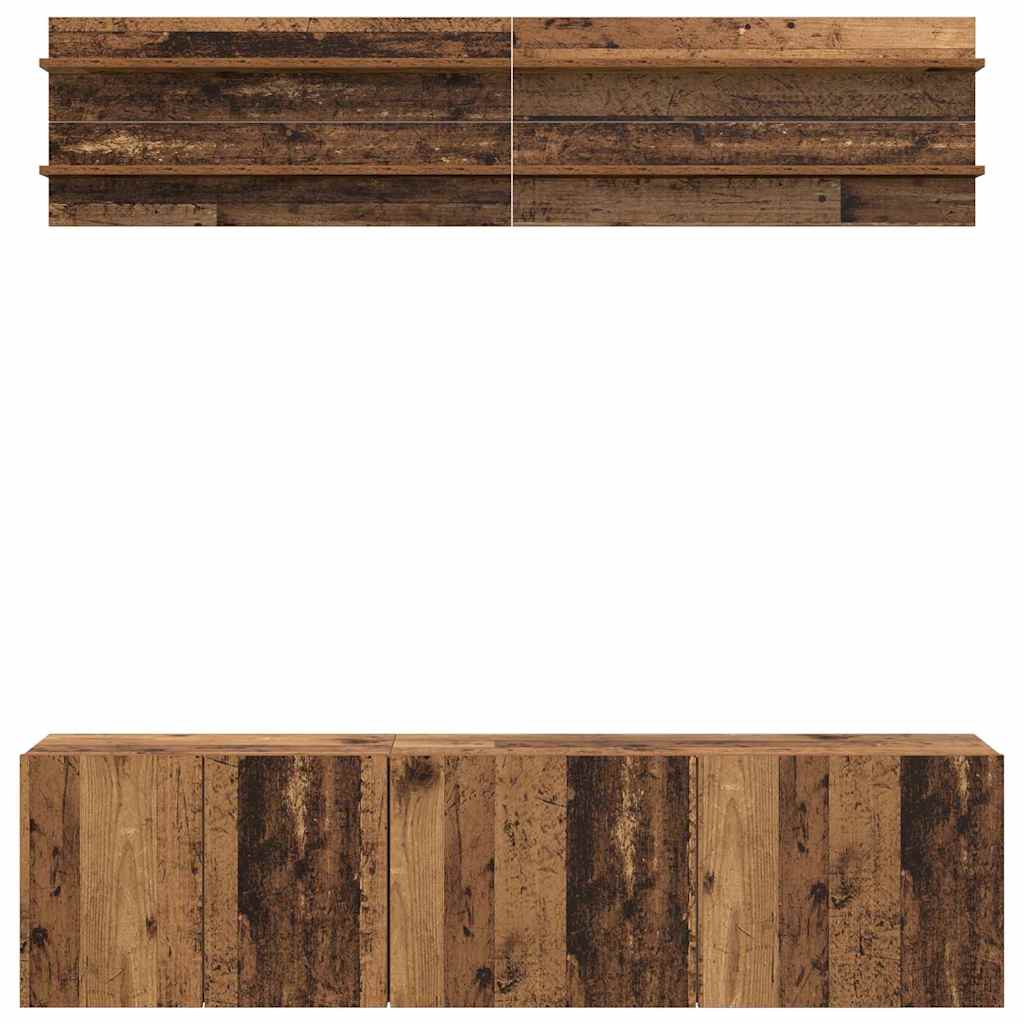 TV Eenheden Wandgemonteerd 6 pcs Oud hout Bewerkt hout is nu te koop bij PeponiXL, paradijselijk wonen!