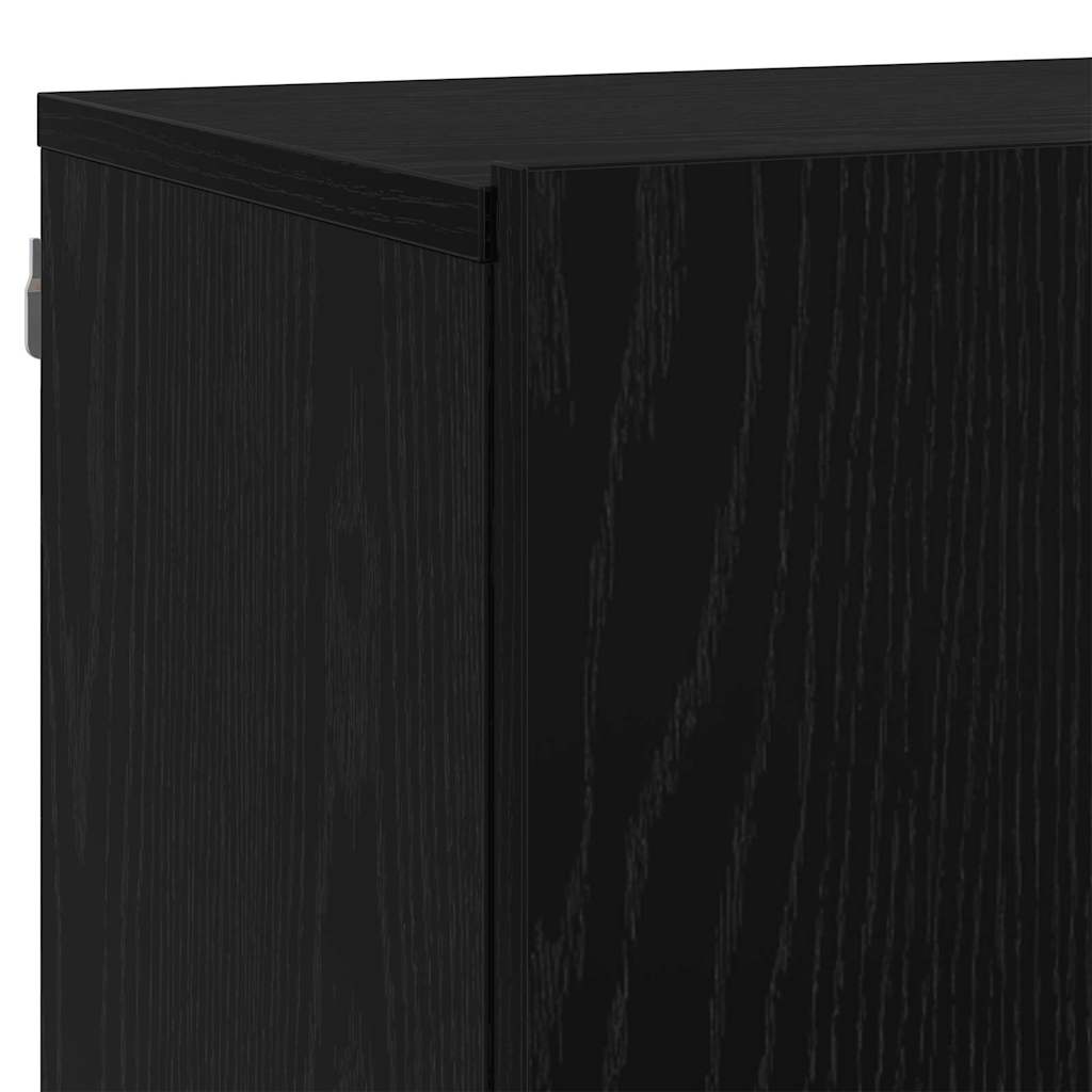TV Eenheden Wandgemonteerd 6 pcs Zwart eiken Bewerkt hout is nu te koop bij PeponiXL, paradijselijk wonen!