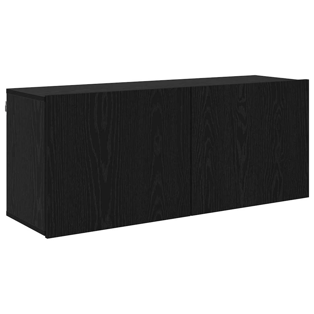 TV Eenheden Wandgemonteerd 6 pcs Zwart eiken Bewerkt hout is nu te koop bij PeponiXL, paradijselijk wonen!