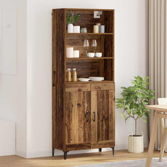 Hoge kast 2 pcs Oud hout Bewerkt hout is nu te koop bij PeponiXL, paradijselijk wonen!