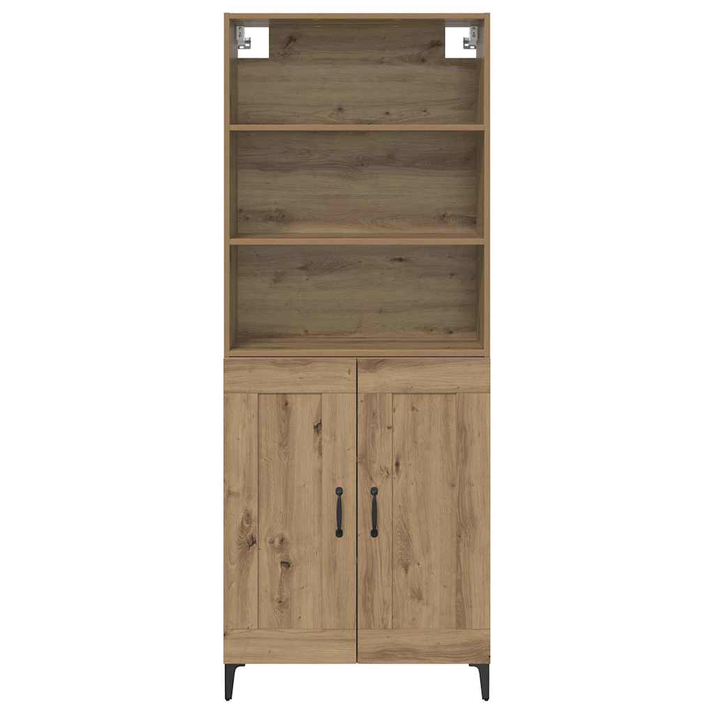 Hoge kast 2 pcs artisanaal eikenkleurig Bewerkt hout is nu te koop bij PeponiXL, paradijselijk wonen!