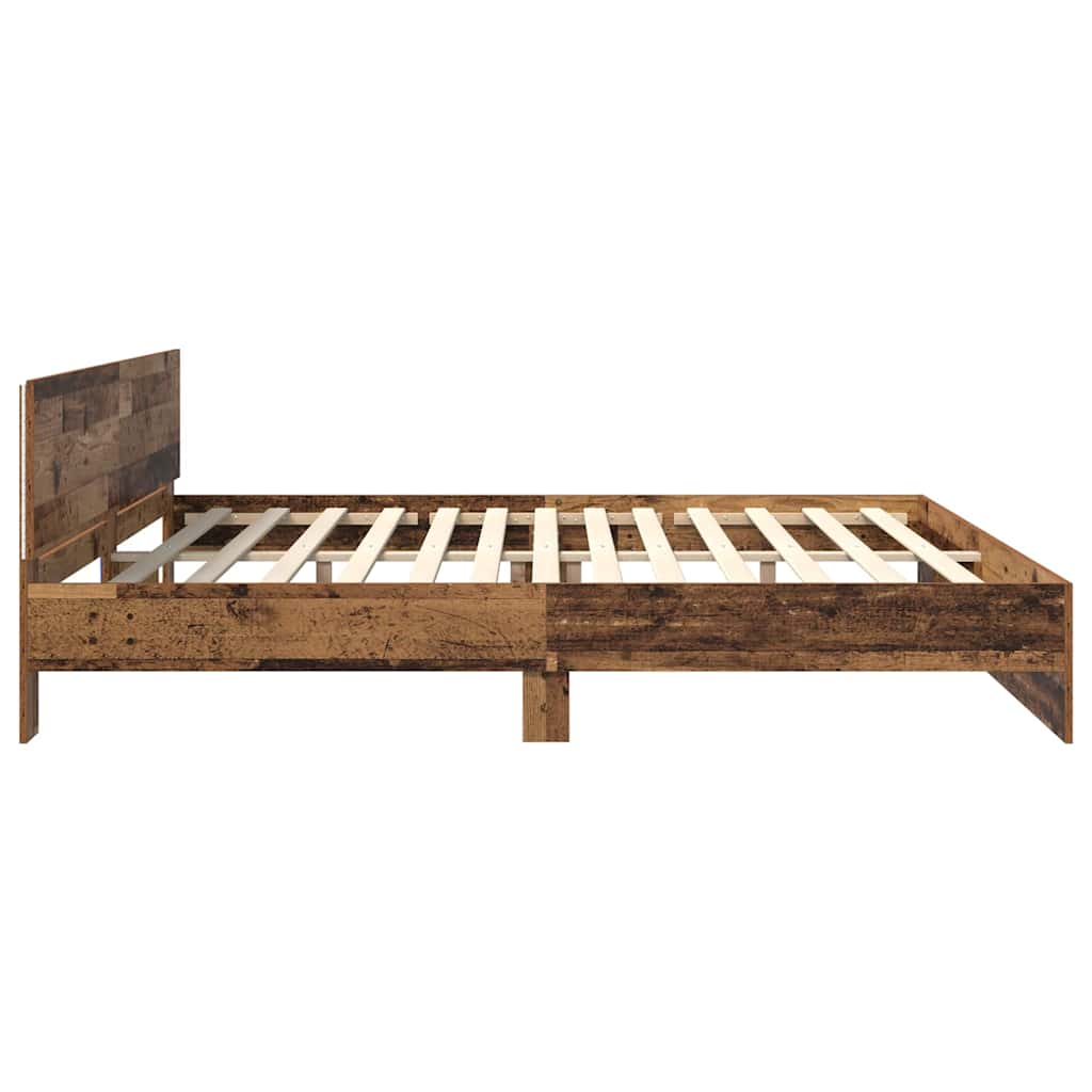 Bedframe met hoofdeinde Oud Hout 180 x 200 cm Bewerkt hout is nu te koop bij PeponiXL, paradijselijk wonen!