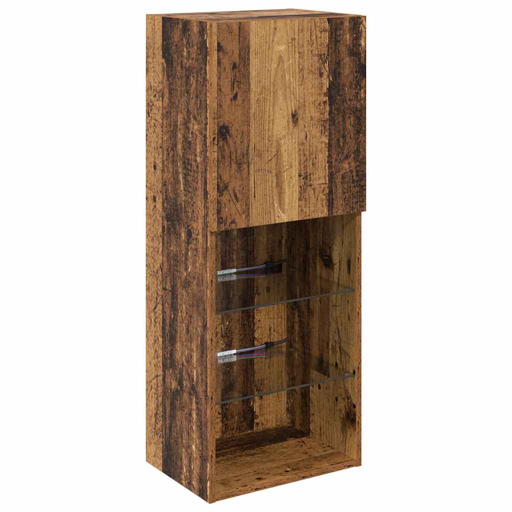 TV Wand Eenheden met LED met LED 5 pcs Oud hout Bewerkt hout is nu te koop bij PeponiXL, paradijselijk wonen!