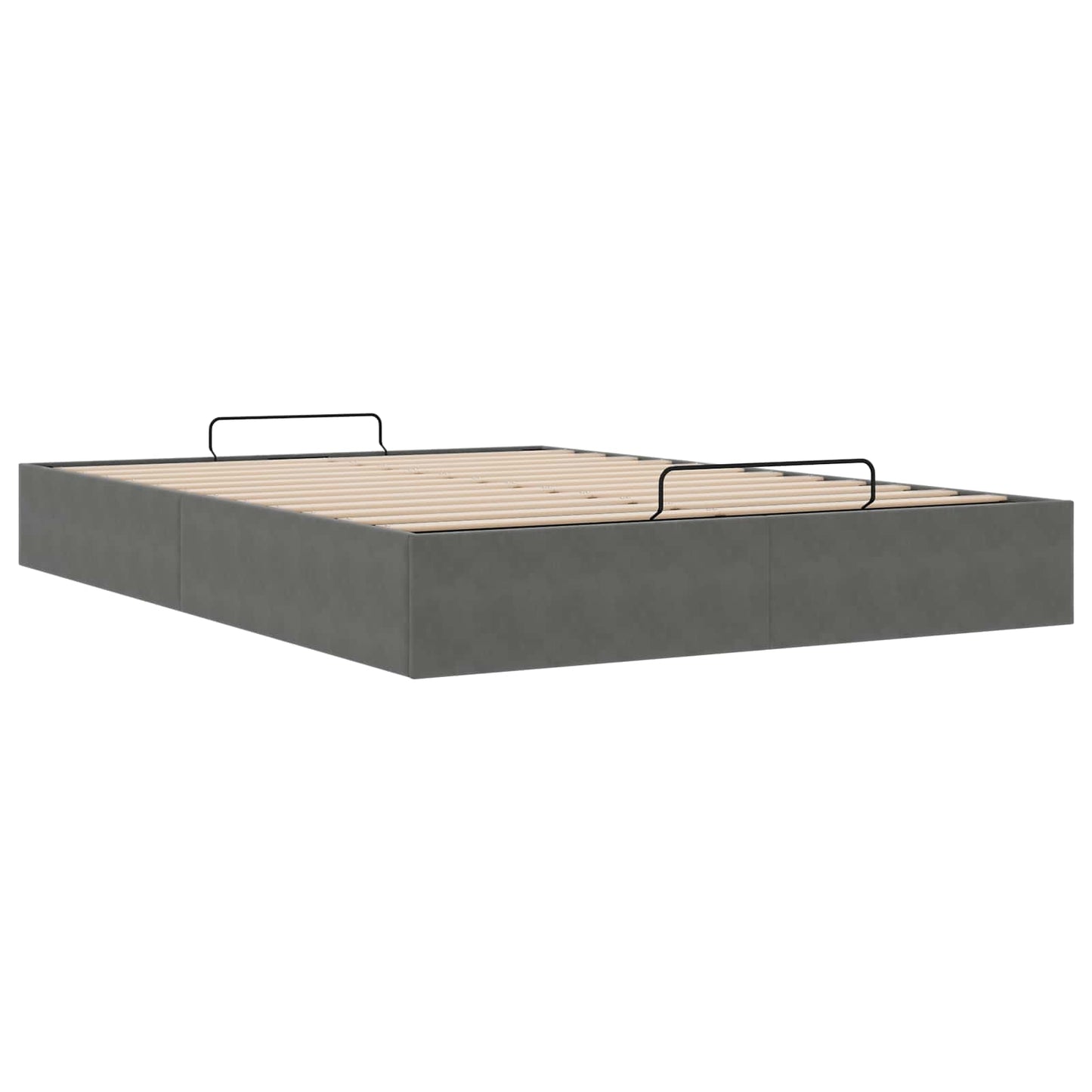 Ottoman Bedframe Donkergrijs 153 x 203 cm Fluweel is nu te koop bij PeponiXL, paradijselijk wonen!