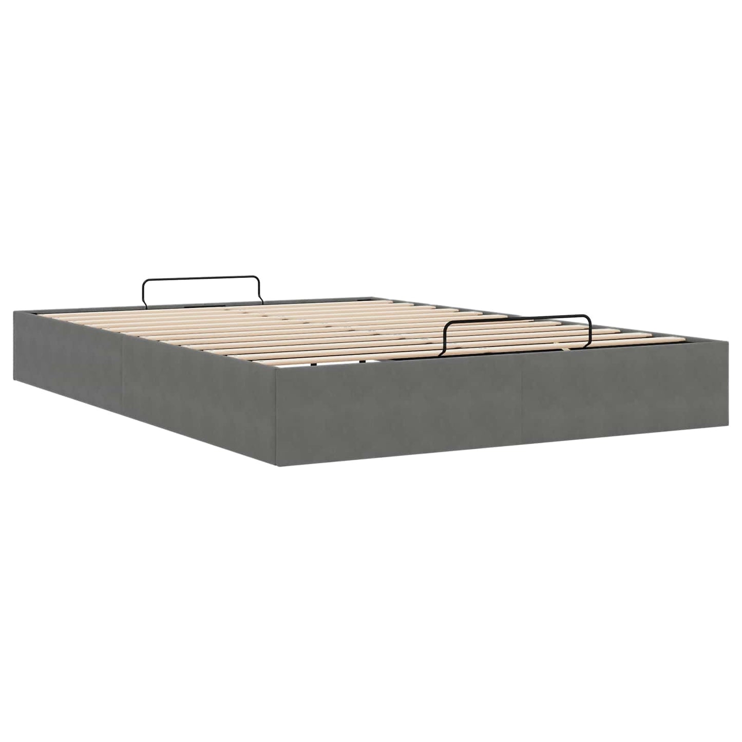Ottoman Bedframe Donkergrijs 153 x 203 cm Fluweel is nu te koop bij PeponiXL, paradijselijk wonen!