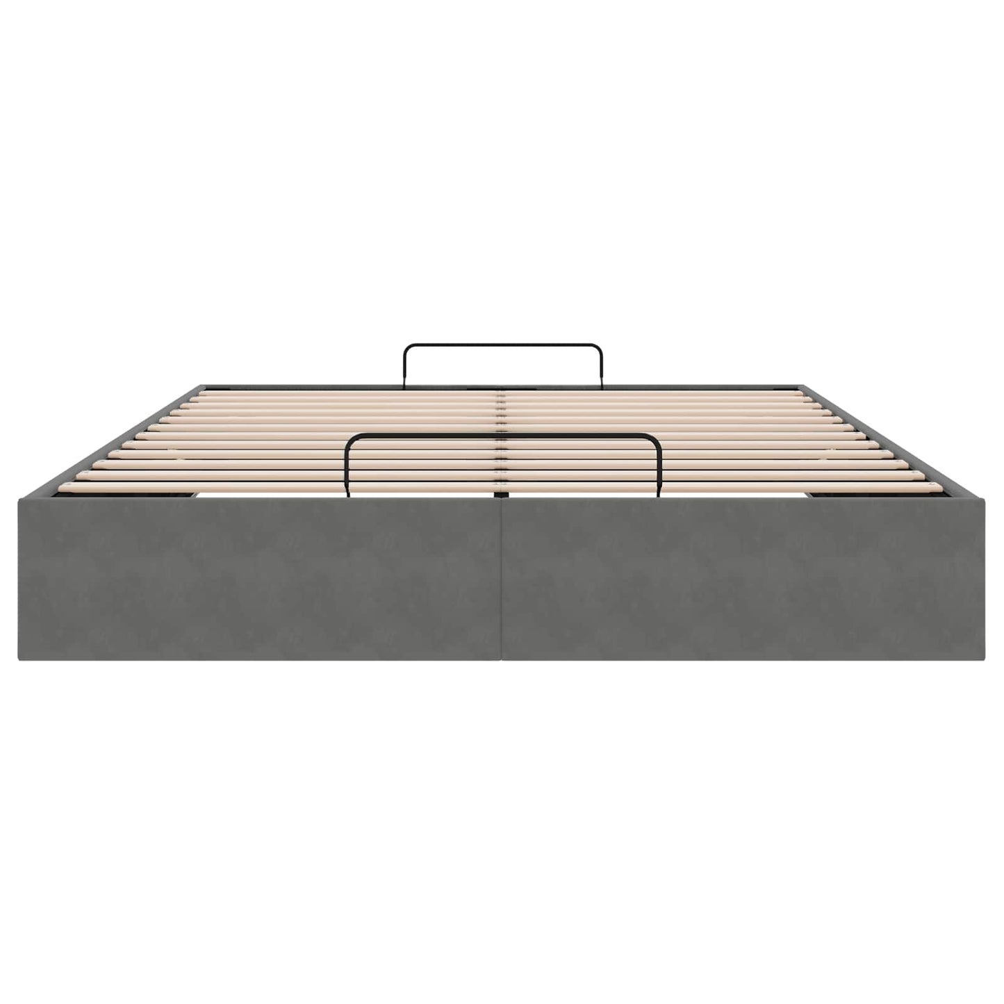 Ottoman Bedframe Donkergrijs 153 x 203 cm Fluweel is nu te koop bij PeponiXL, paradijselijk wonen!