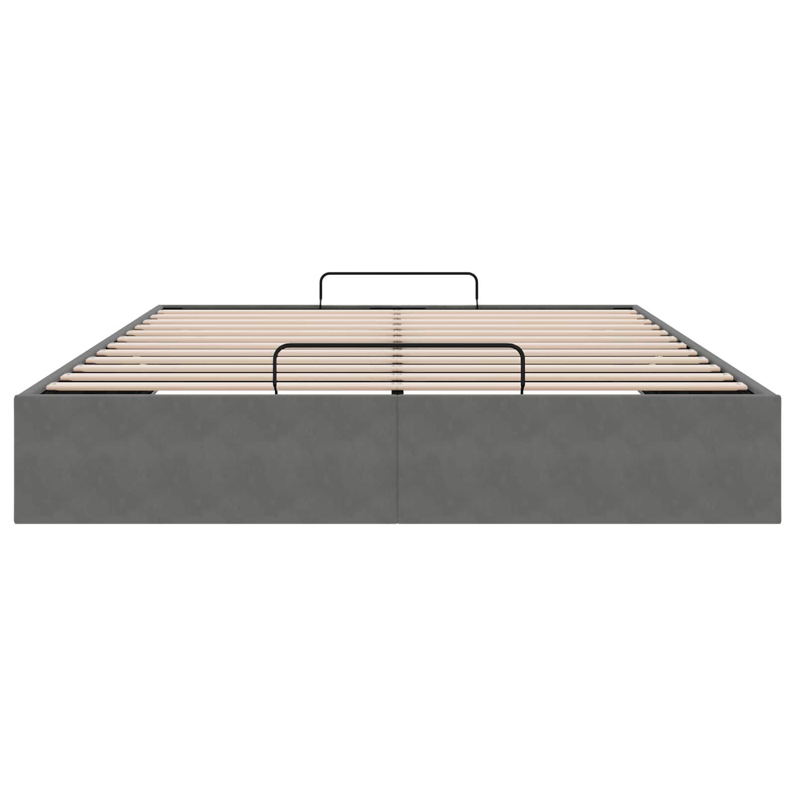 Ottoman Bedframe Donkergrijs 153 x 203 cm Fluweel is nu te koop bij PeponiXL, paradijselijk wonen!