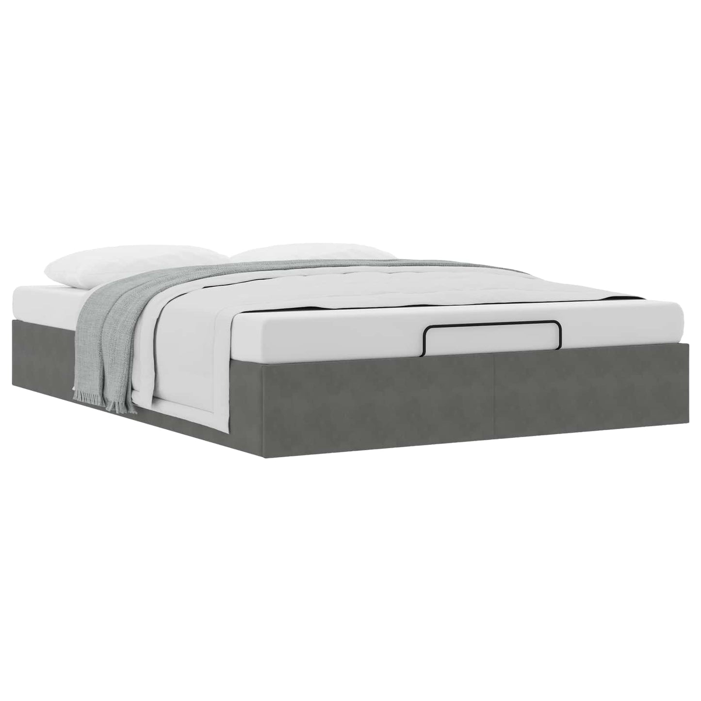 Ottoman Bedframe Donkergrijs 153 x 203 cm Fluweel is nu te koop bij PeponiXL, paradijselijk wonen!