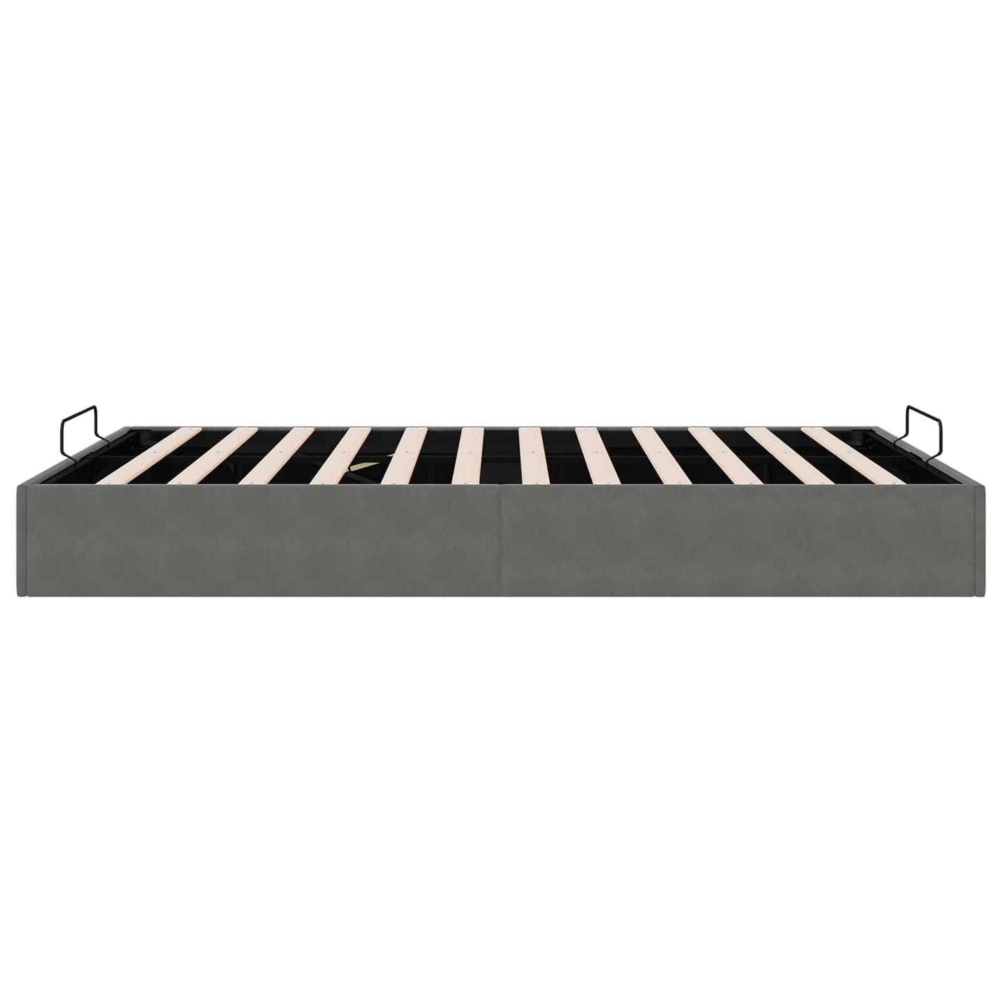 Ottoman Bedframe Donkergrijs 153 x 203 cm Fluweel is nu te koop bij PeponiXL, paradijselijk wonen!