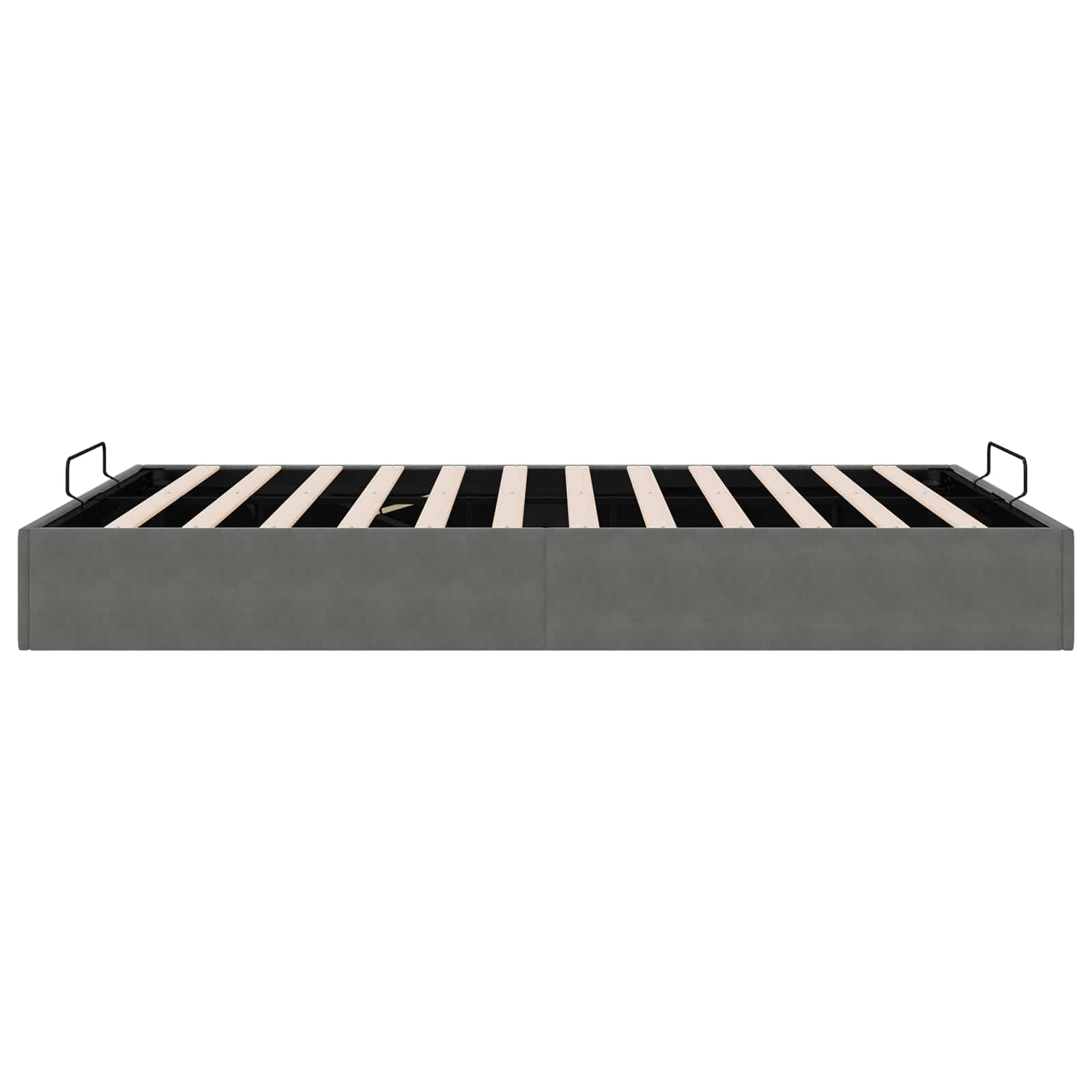 Ottoman Bedframe Donkergrijs 153 x 203 cm Fluweel is nu te koop bij PeponiXL, paradijselijk wonen!