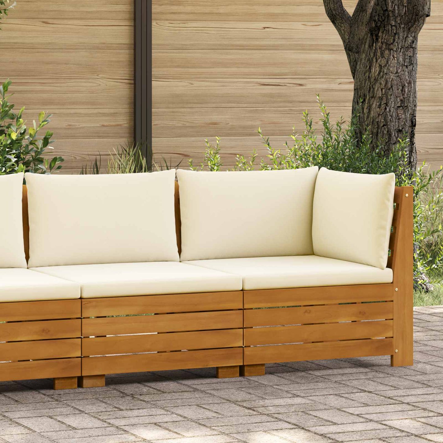 Tuin loungeset met kussen 2 Stuk Bruin Massief Acaciahout is nu te koop bij PeponiXL, paradijselijk wonen!