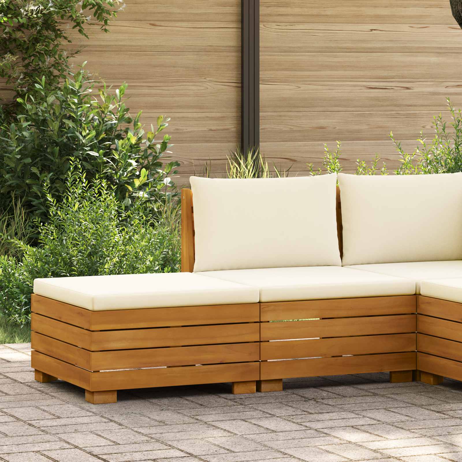 Tuin loungeset met kussen 2 Stuk Bruin Massief Acaciahout is nu te koop bij PeponiXL, paradijselijk wonen!