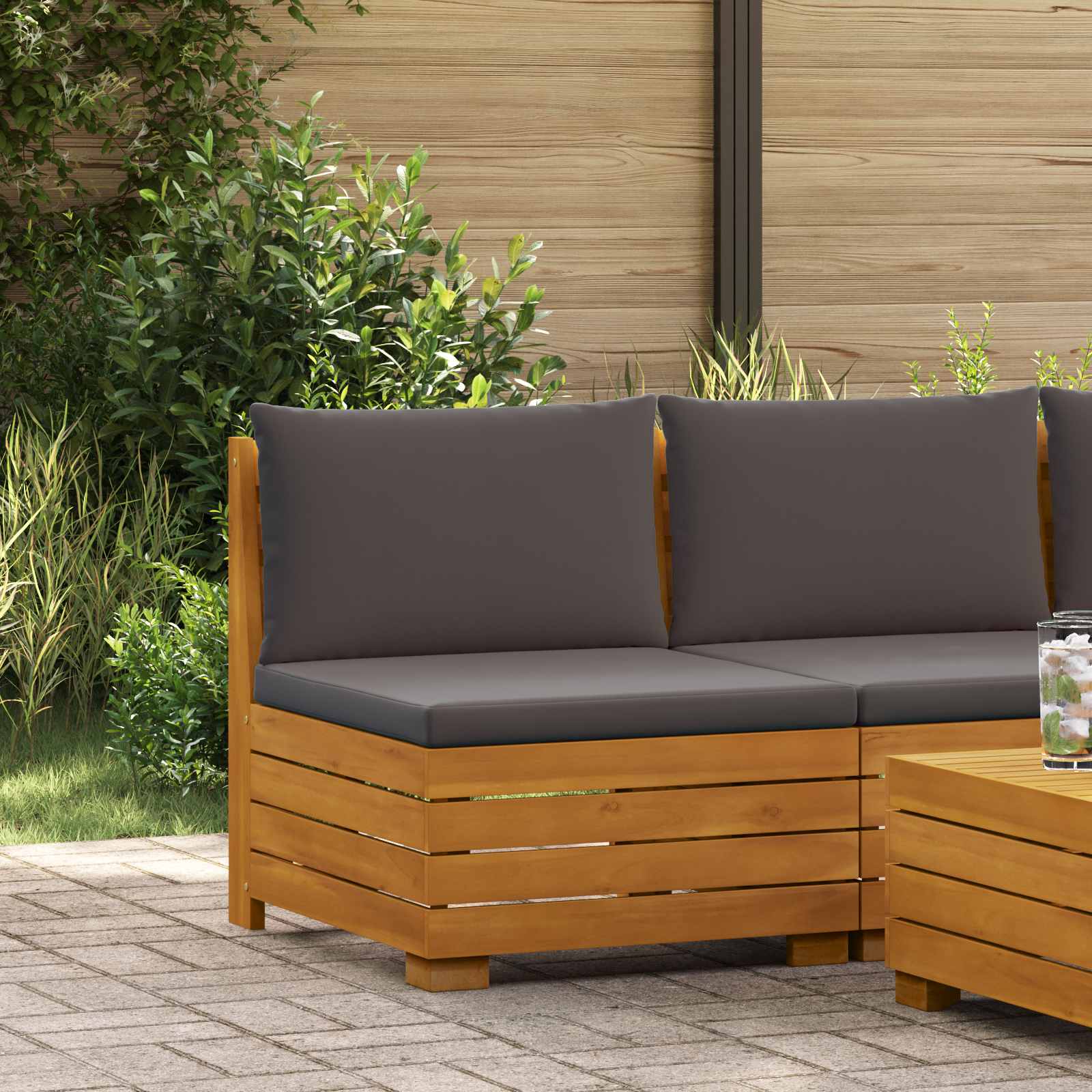 Tuin Midden Sofa Massief Acaciahout Bruin is nu te koop bij PeponiXL, paradijselijk wonen!