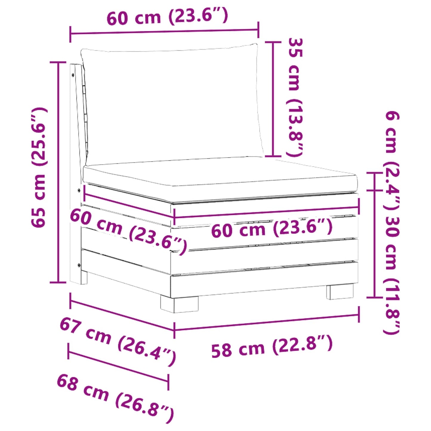 Tuin Midden Sofa Massief Acaciahout Bruin is nu te koop bij PeponiXL, paradijselijk wonen!