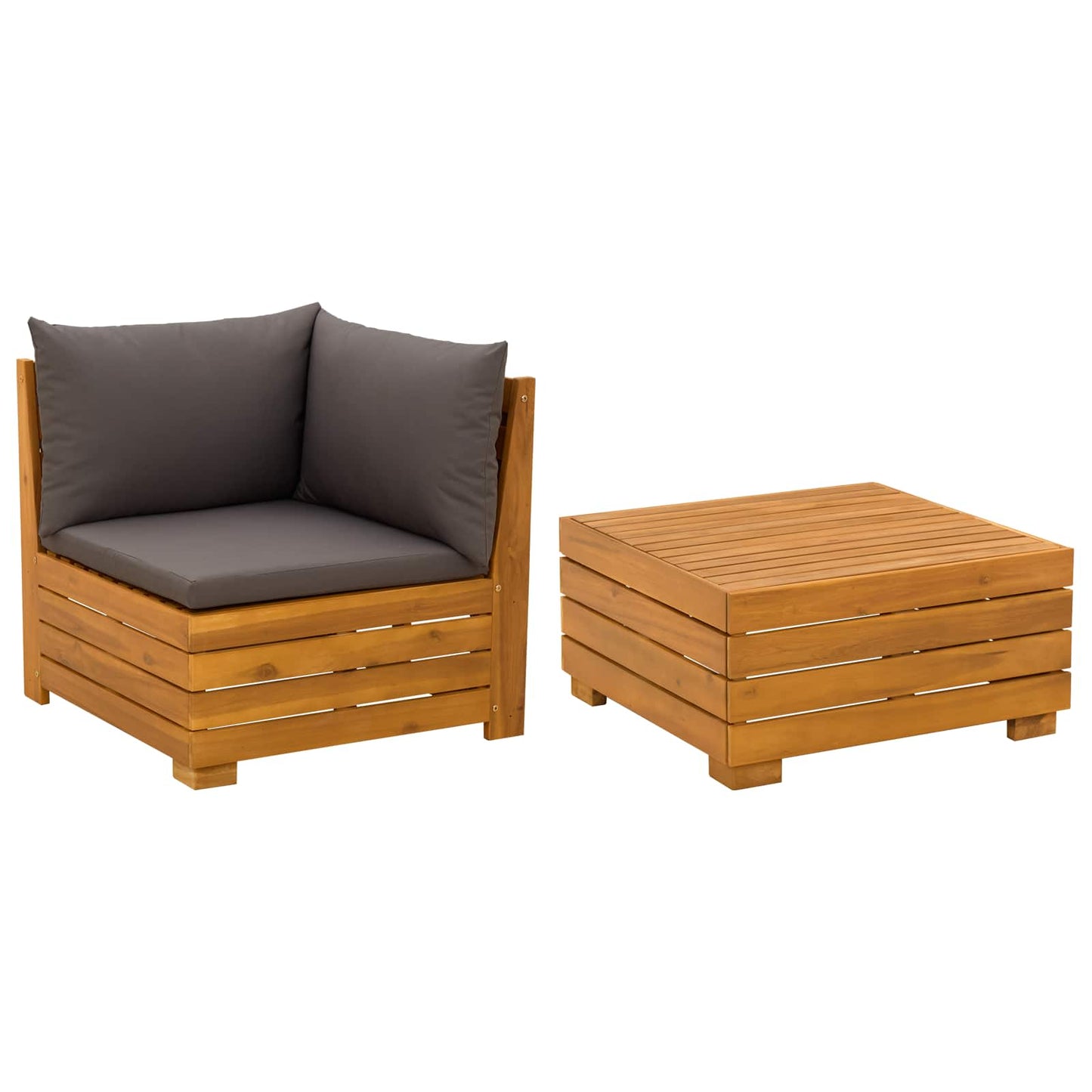 2-delige Tuin loungeset Massief Acaciahout Bruin is nu te koop bij PeponiXL, paradijselijk wonen!