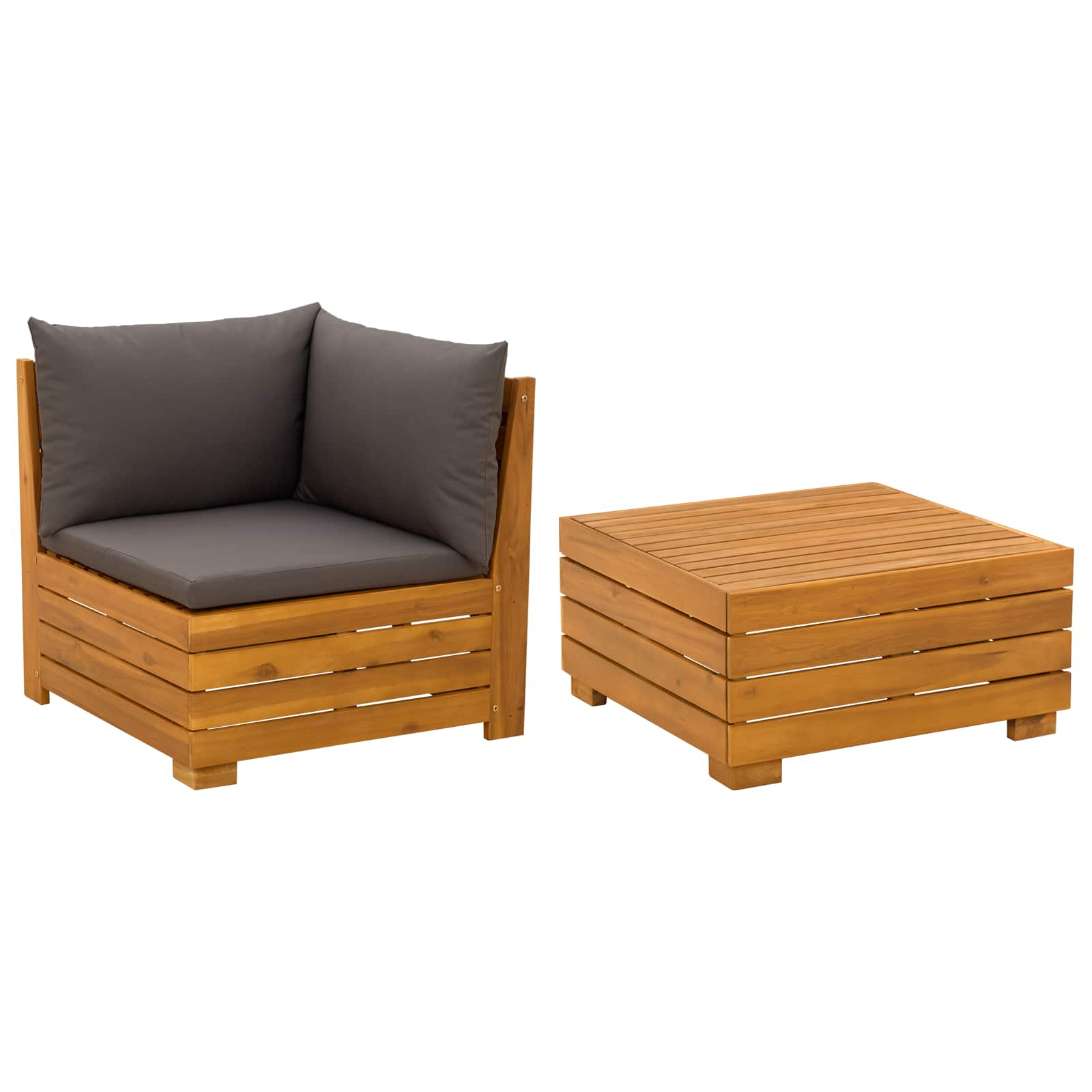 2-delige Tuin loungeset Massief Acaciahout Bruin is nu te koop bij PeponiXL, paradijselijk wonen!