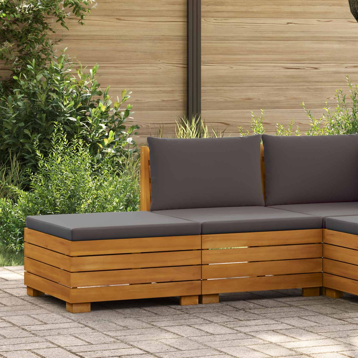 Tuin loungeset met kussen 2 Stuk Bruin Massief Acaciahout is nu te koop bij PeponiXL, paradijselijk wonen!