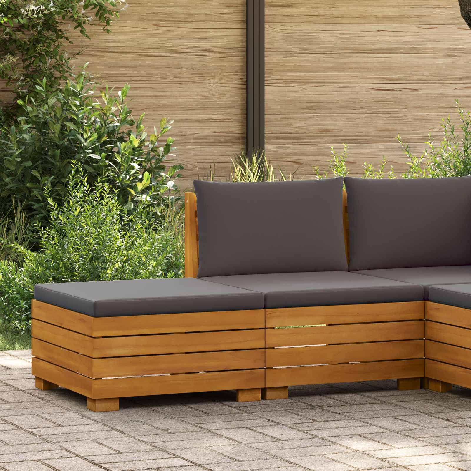 Tuin loungeset met kussen 2 Stuk Bruin Massief Acaciahout is nu te koop bij PeponiXL, paradijselijk wonen!