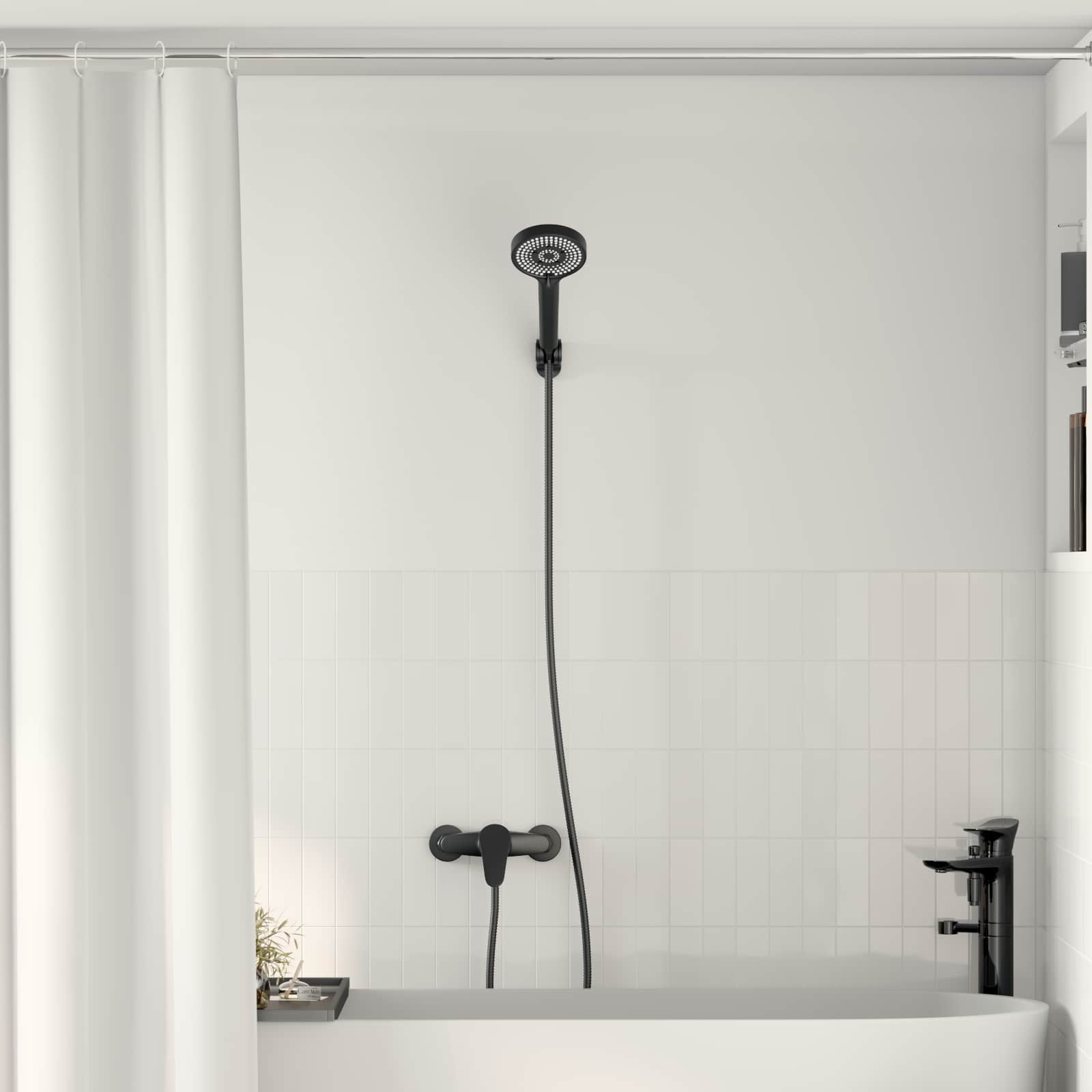 Doucheset Zwart G 1 / 2 inch is nu te koop bij PeponiXL, paradijselijk wonen!