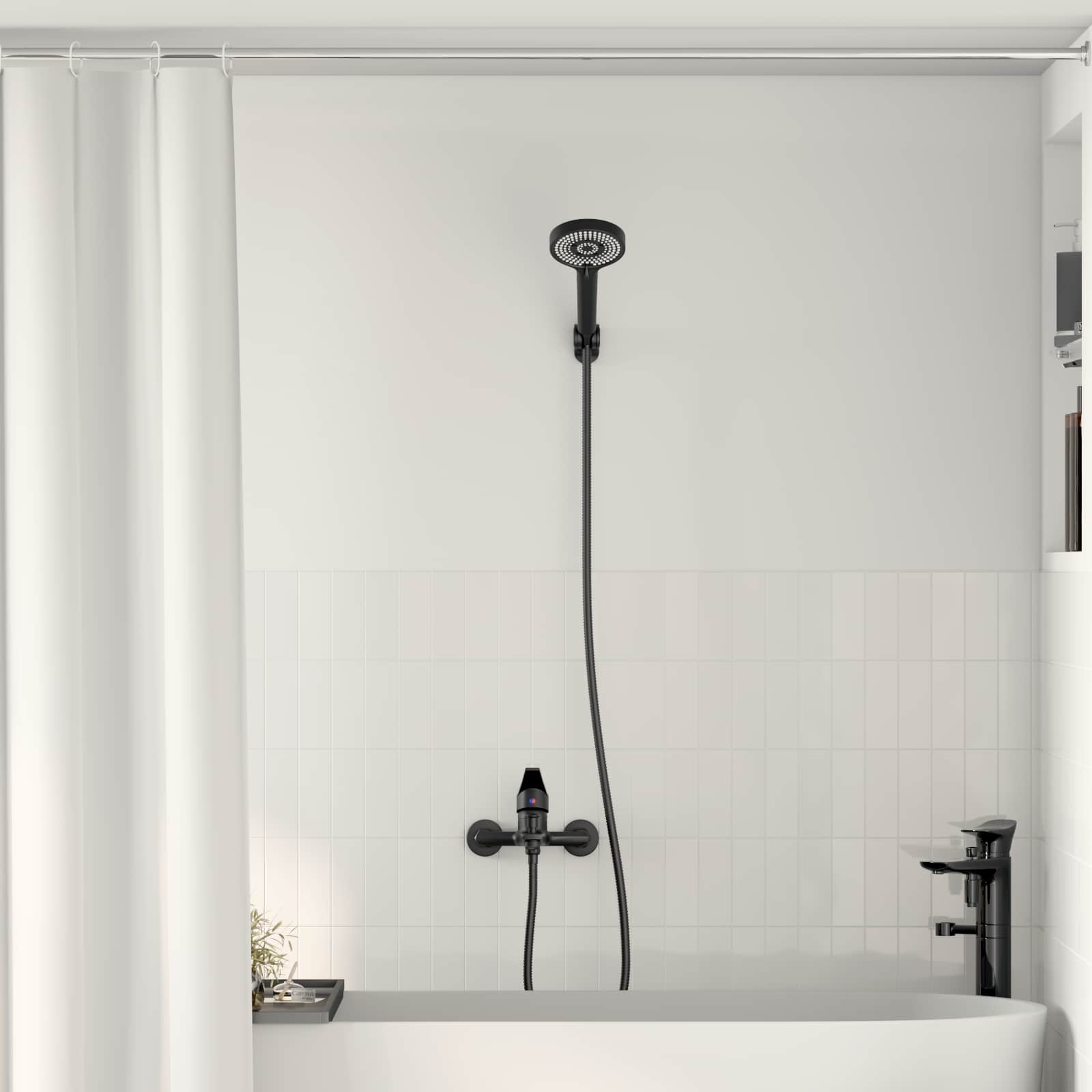 Doucheset Zwart G 1 / 2 inch is nu te koop bij PeponiXL, paradijselijk wonen!