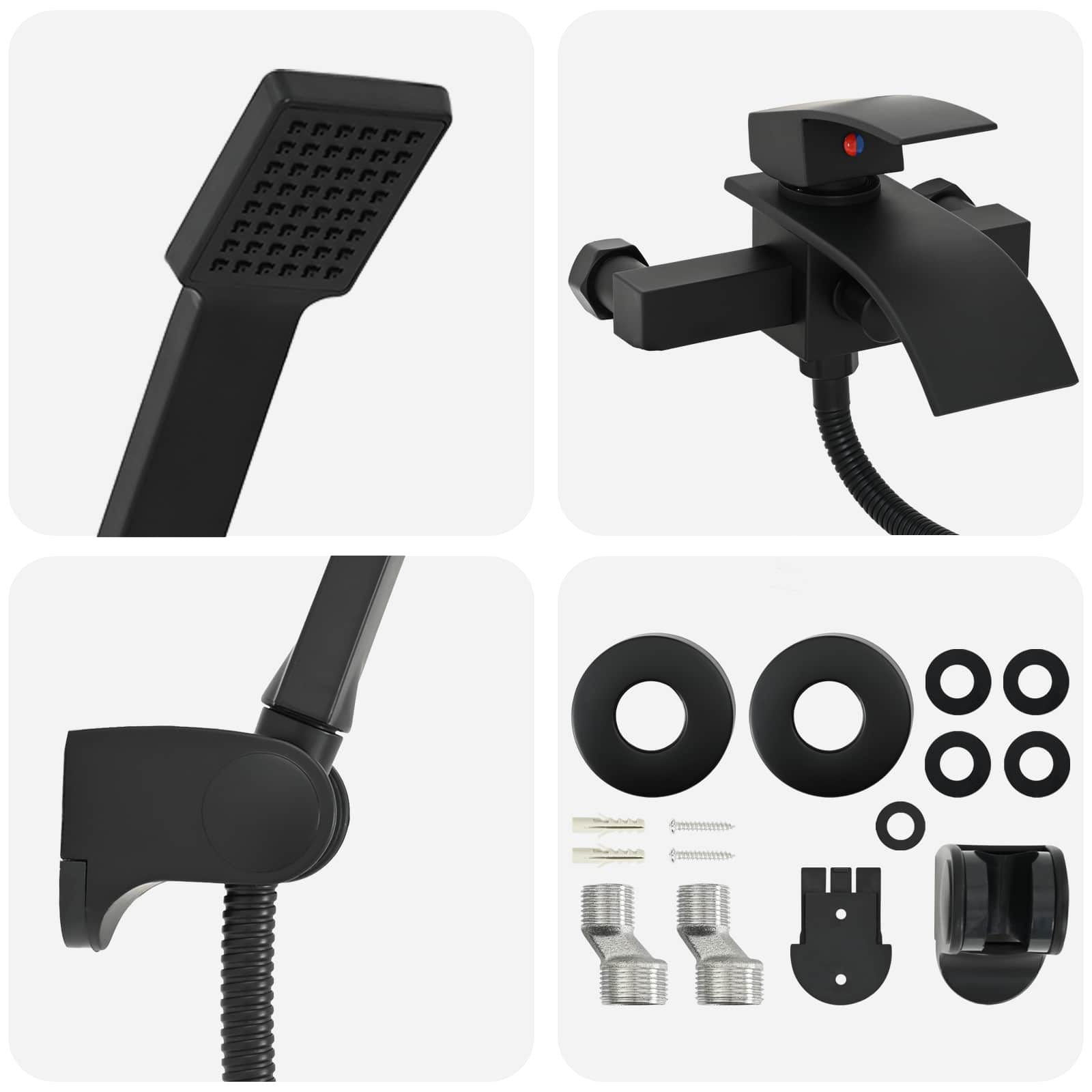 Doucheset Zwart G 1 / 2 inch is nu te koop bij PeponiXL, paradijselijk wonen!