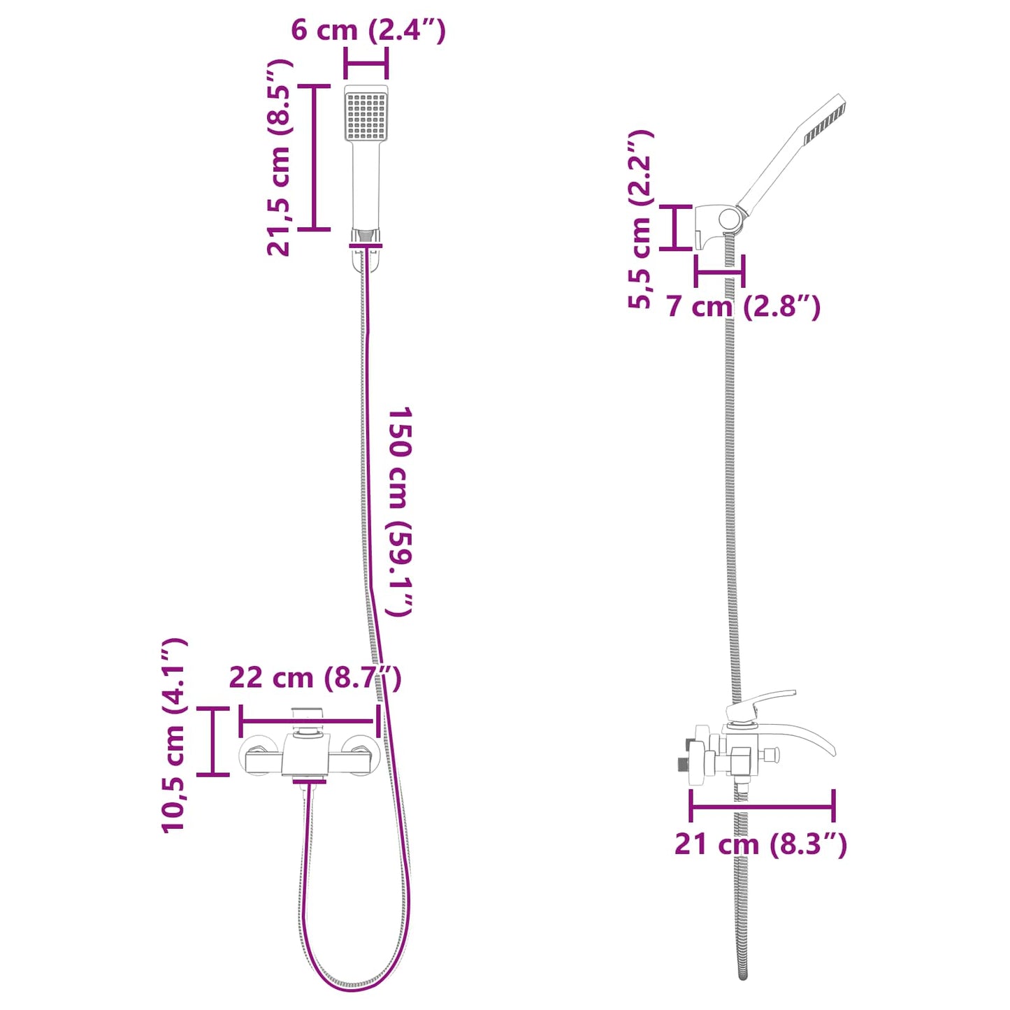 Doucheset Zwart G 1 / 2 inch is nu te koop bij PeponiXL, paradijselijk wonen!