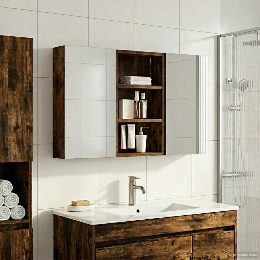 Badkamerkastenset 3 pcs 90 x 10,5 x 50 cm Bewerkt hout is nu te koop bij PeponiXL, paradijselijk wonen!