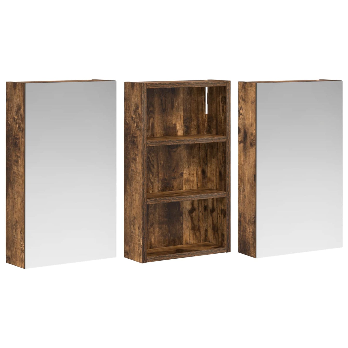 Badkamerkastenset 3 pcs 90 x 10,5 x 50 cm Bewerkt hout is nu te koop bij PeponiXL, paradijselijk wonen!