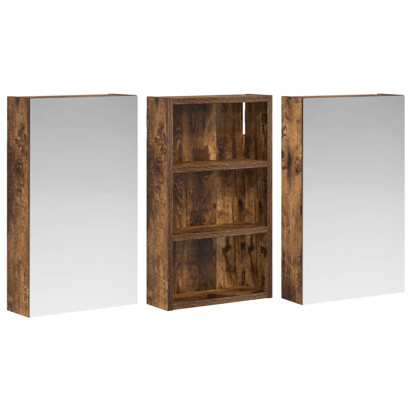 Badkamerkastenset 3 pcs 90 x 10,5 x 50 cm Bewerkt hout is nu te koop bij PeponiXL, paradijselijk wonen!