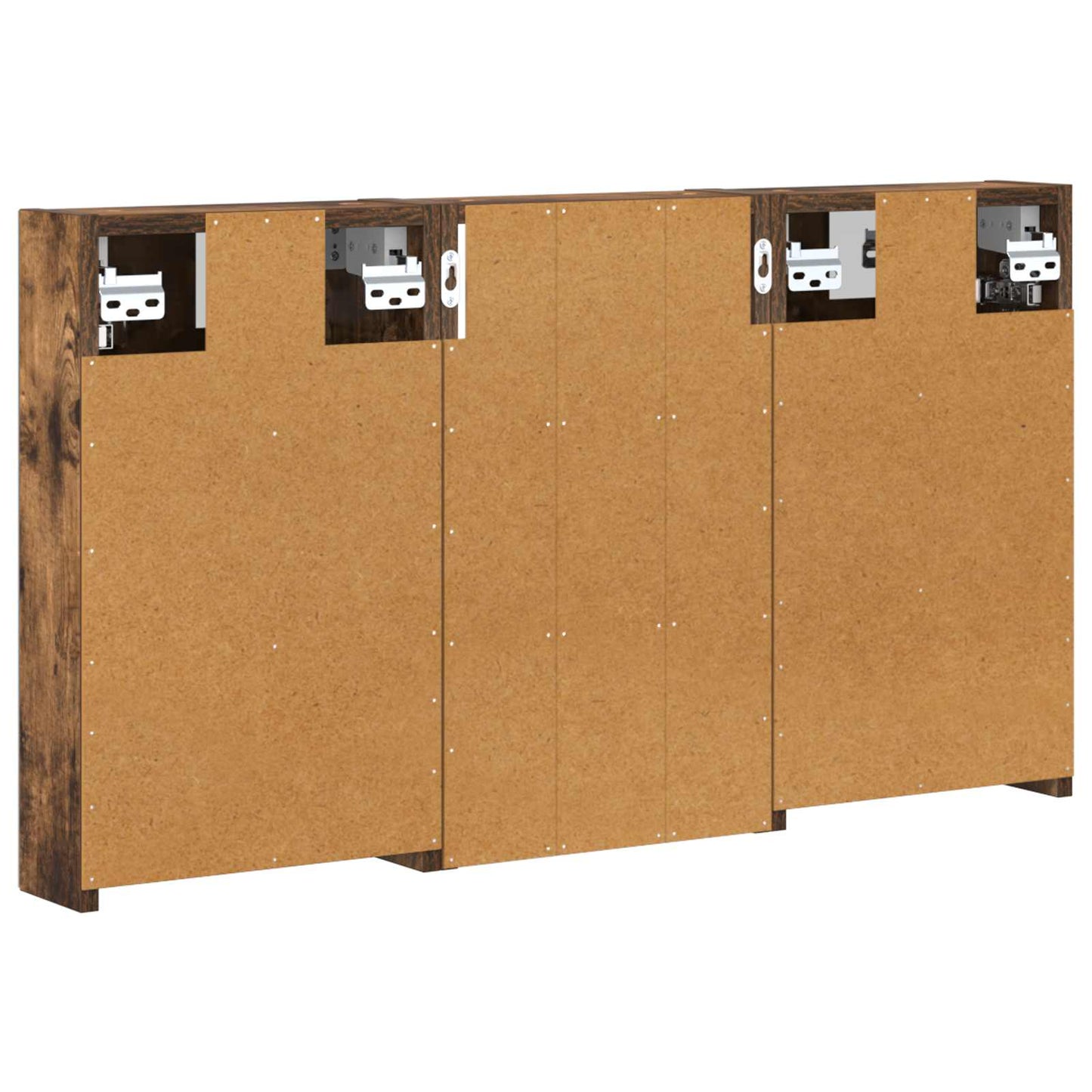 Badkamerkastenset 3 pcs 90 x 10,5 x 50 cm Bewerkt hout is nu te koop bij PeponiXL, paradijselijk wonen!