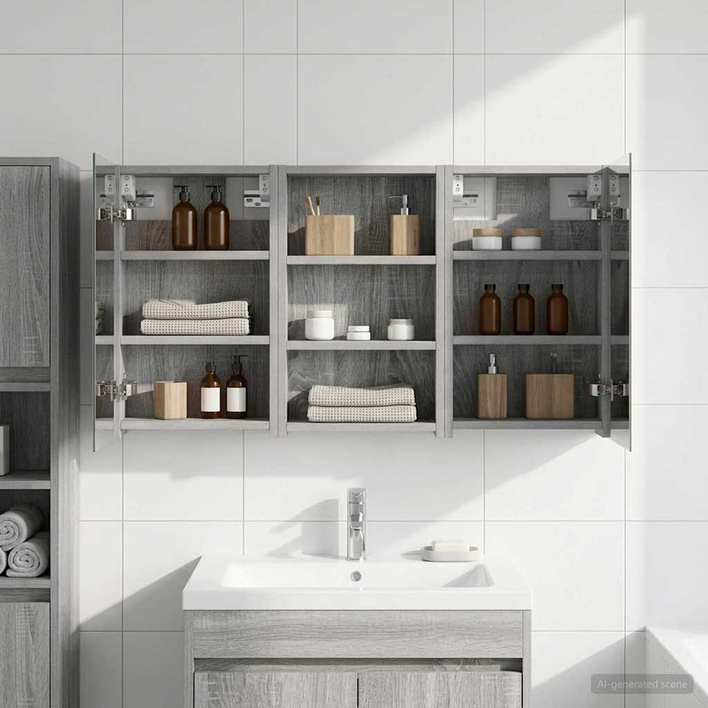 Badkamerkastenset 3 pcs 90 x 10,5 x 50 cm Bewerkt hout is nu te koop bij PeponiXL, paradijselijk wonen!